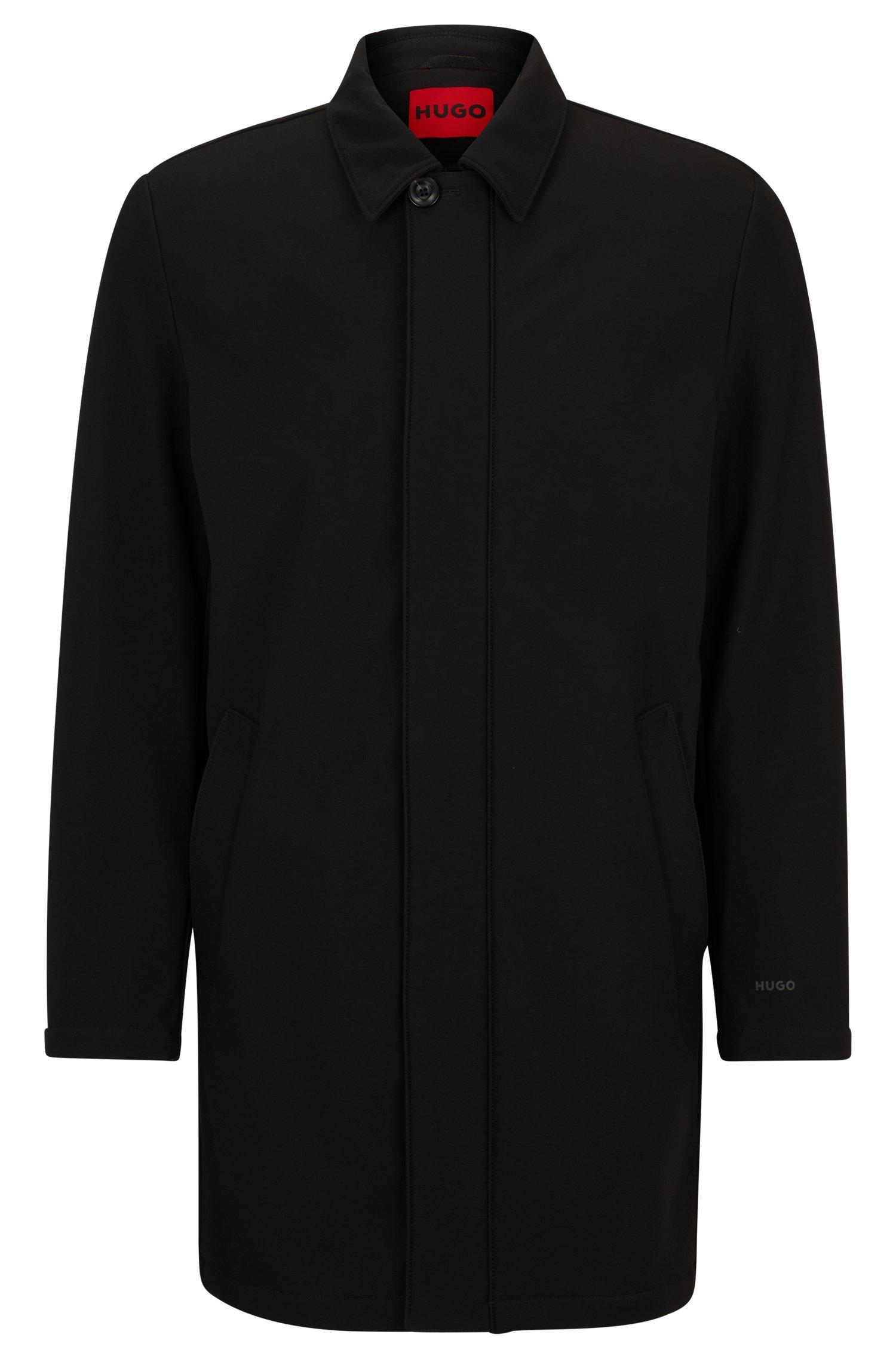 HUGO Slim fit Car Coat In Water repellent Canvas in Black for Men Lyst UK