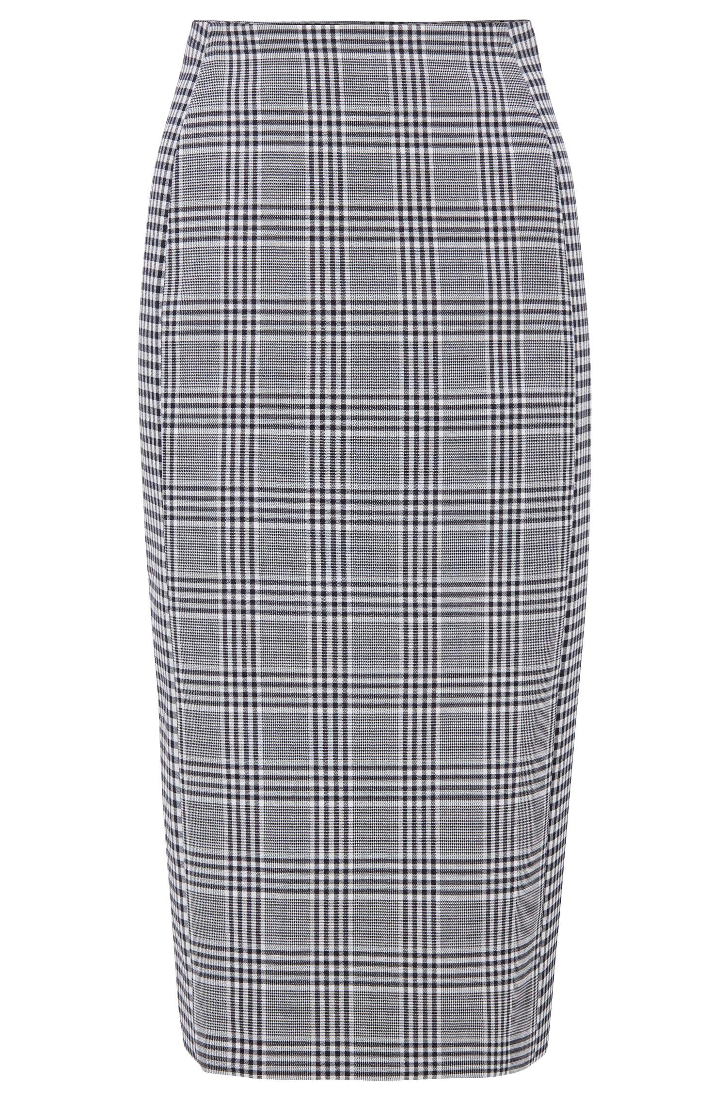 BOSS by Hugo Boss Mixed Check Pencil Skirt In A Stretch Cotton Blend - Lyst