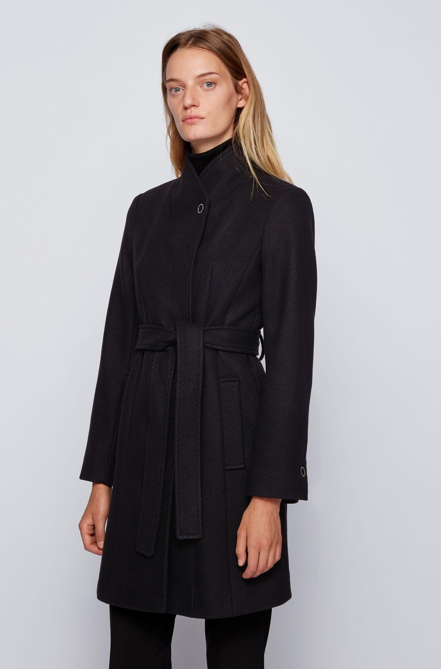 BOSS by Hugo Boss Belted Coat In A Virgin Wool Blend With Cashmere in