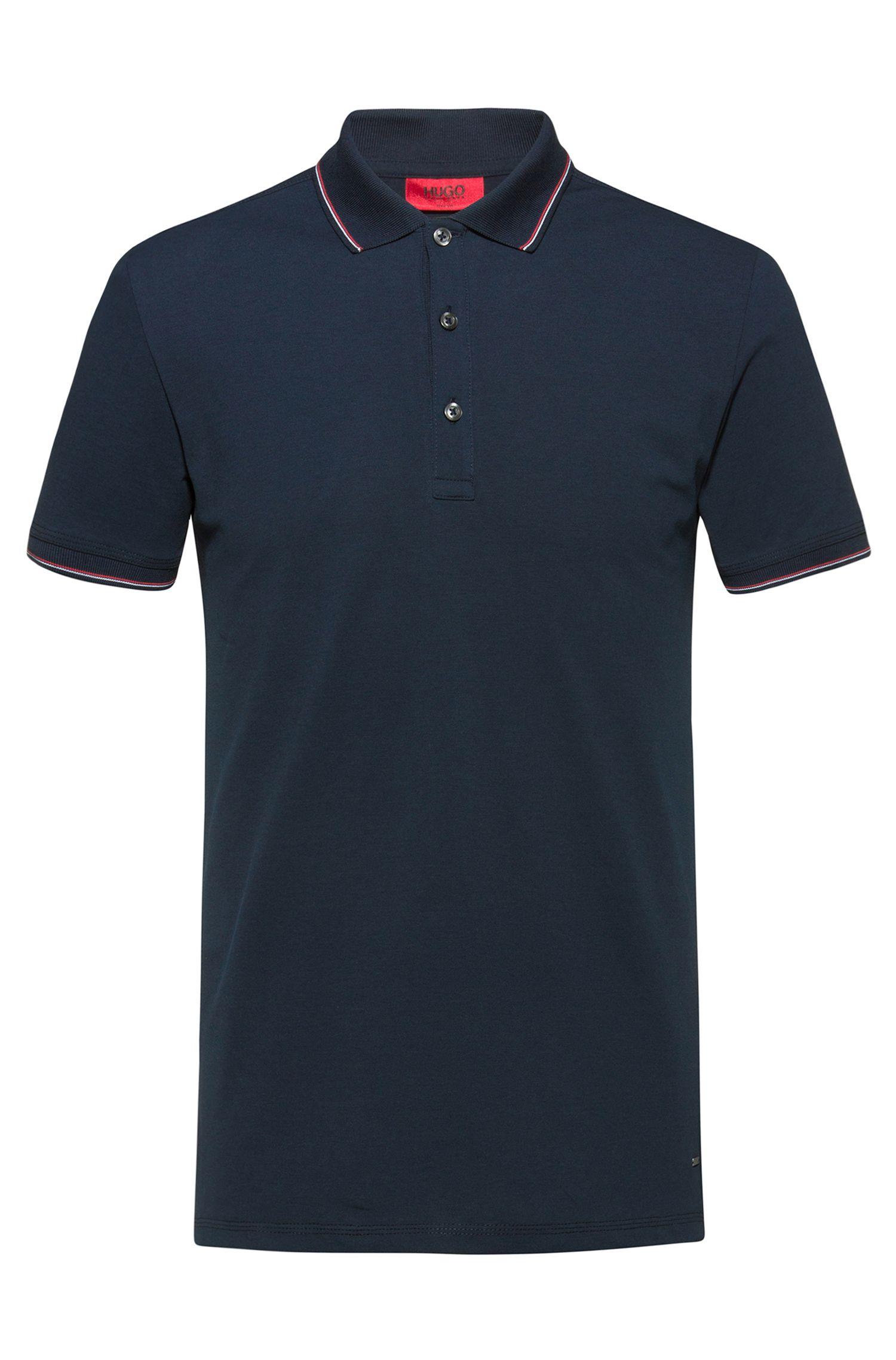 HUGO Cotton Slim-fit Polo Shirt In Baby Piqué With Tipping Stripes in ...