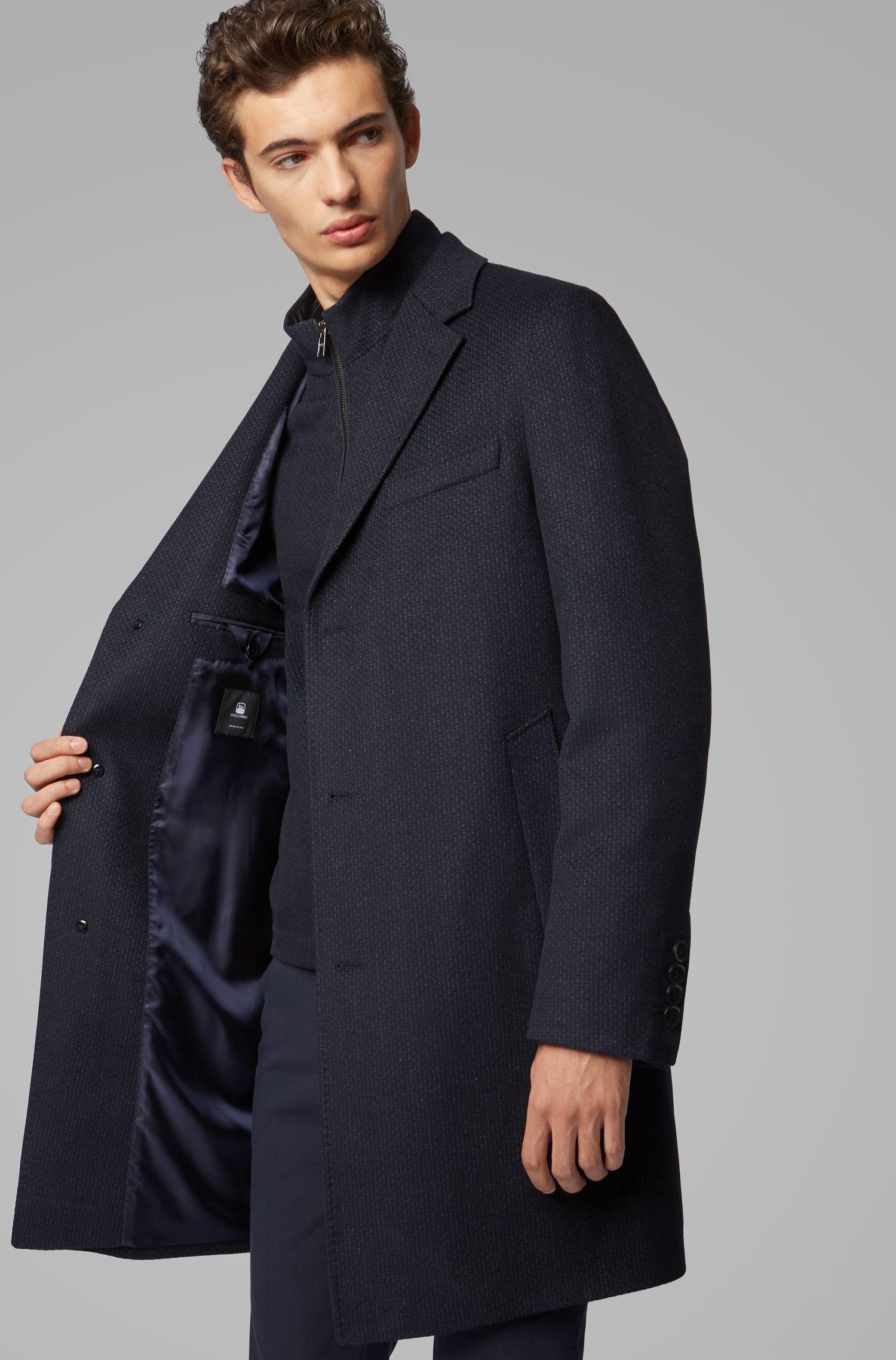 BOSS Wool-cashmere Coat With Removable Inner Jacket in Dark Blue (Blue ...