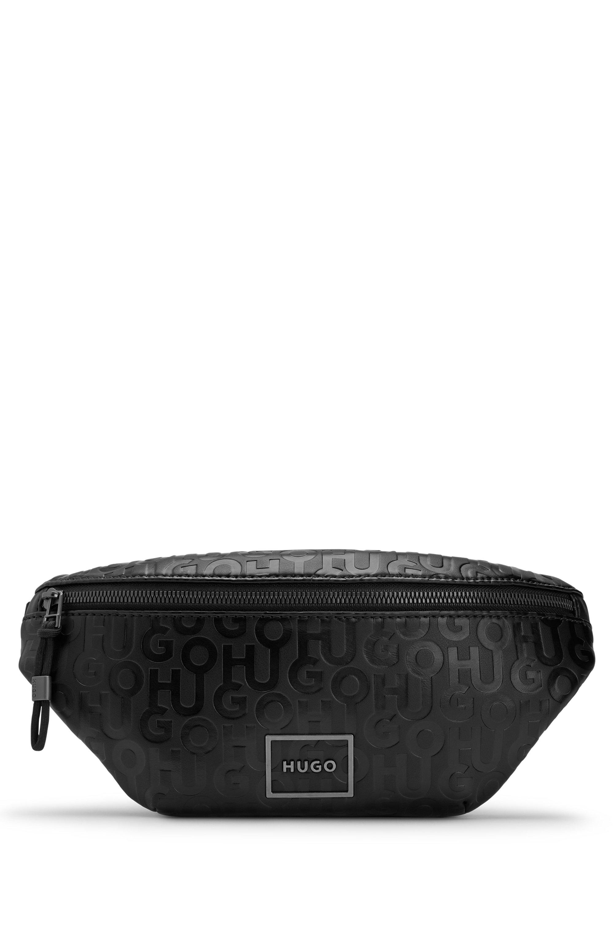 HUGO Belt Bag With Framed And Stacked Logos in Black for Men | Lyst