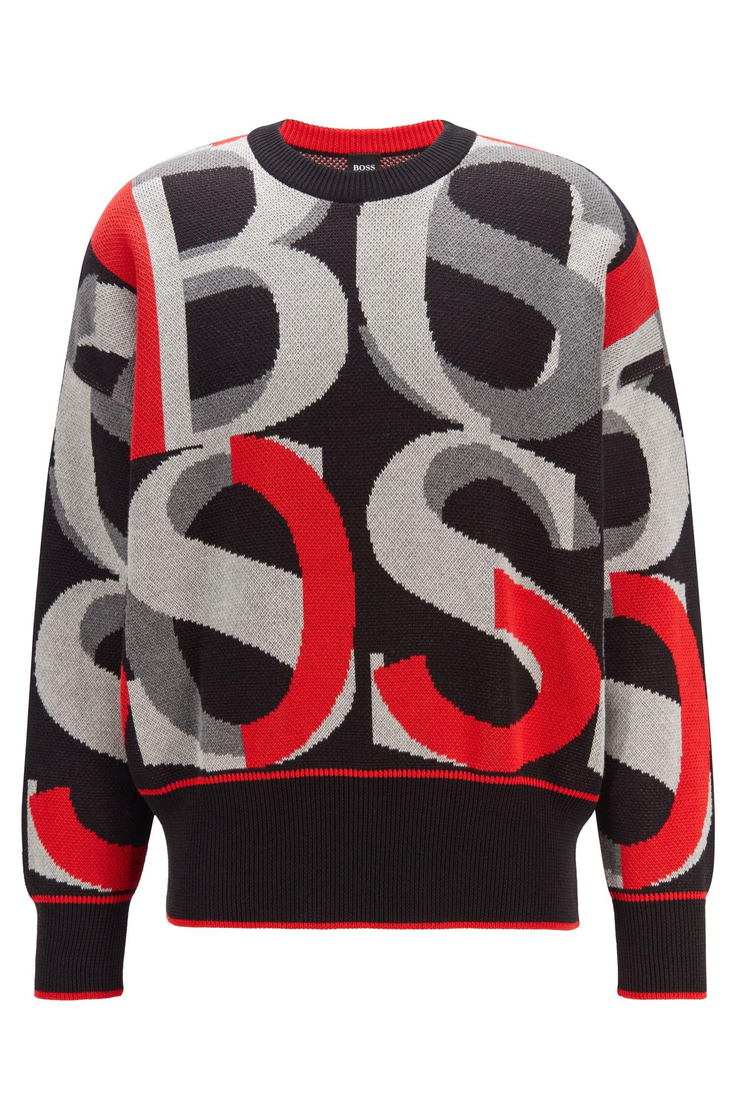 BOSS by HUGO BOSS Pullover aus Baumwolle mit großen Jacquard-Logos für  Herren | Lyst DE