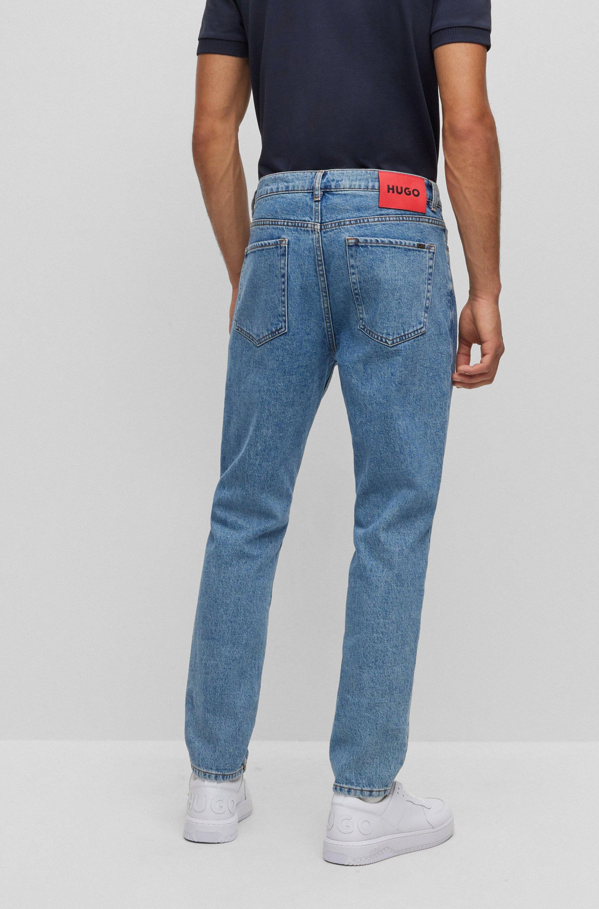 HUGO Tapered-fit Jeans In Blue Comfort-stretch Denim for Men | Lyst