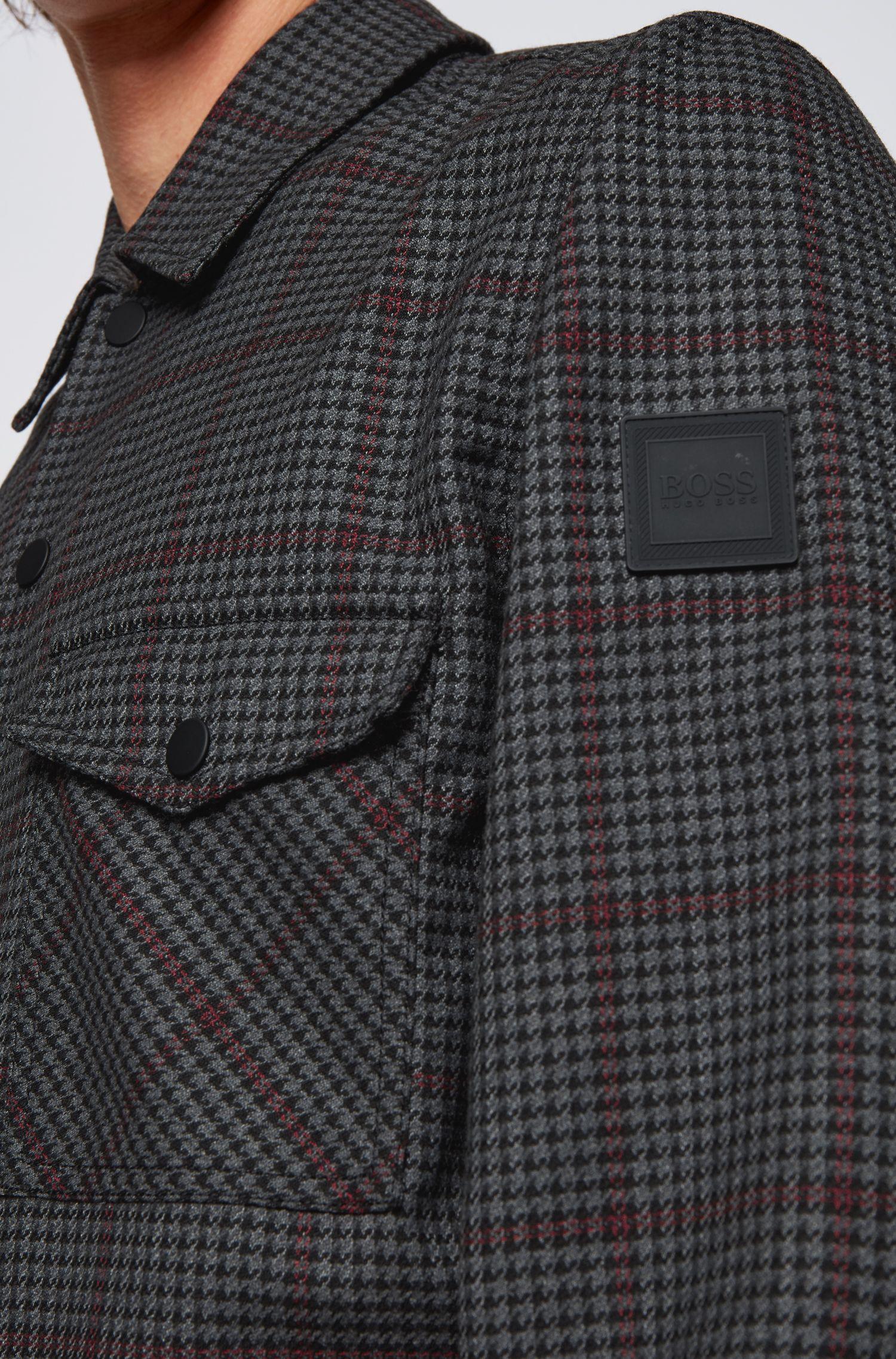 houndstooth textured overshirt