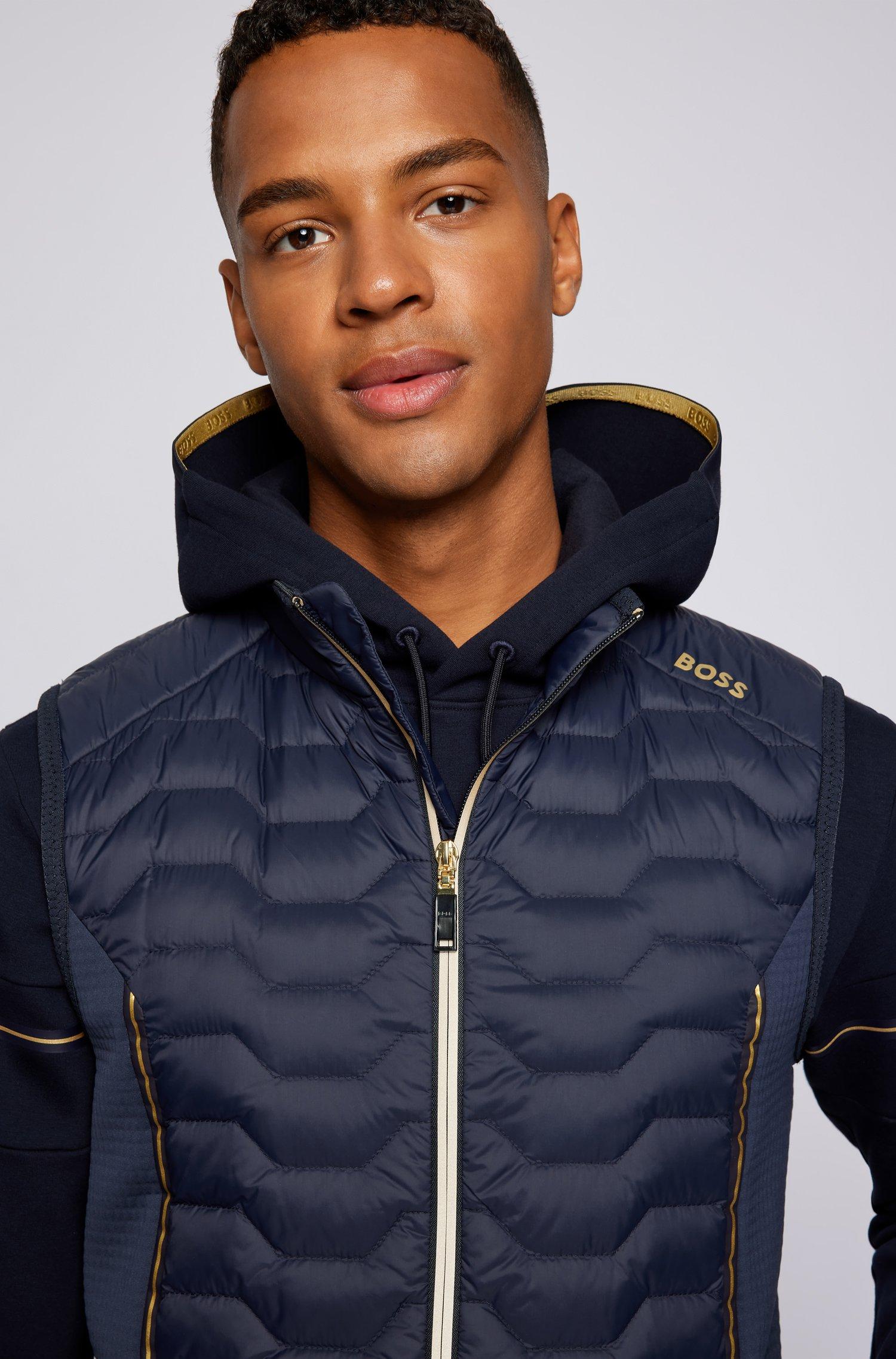 BOSS by HUGO BOSS Down-filled Regular-fit Gilet With Contrast Logo in Blue  for Men | Lyst UK