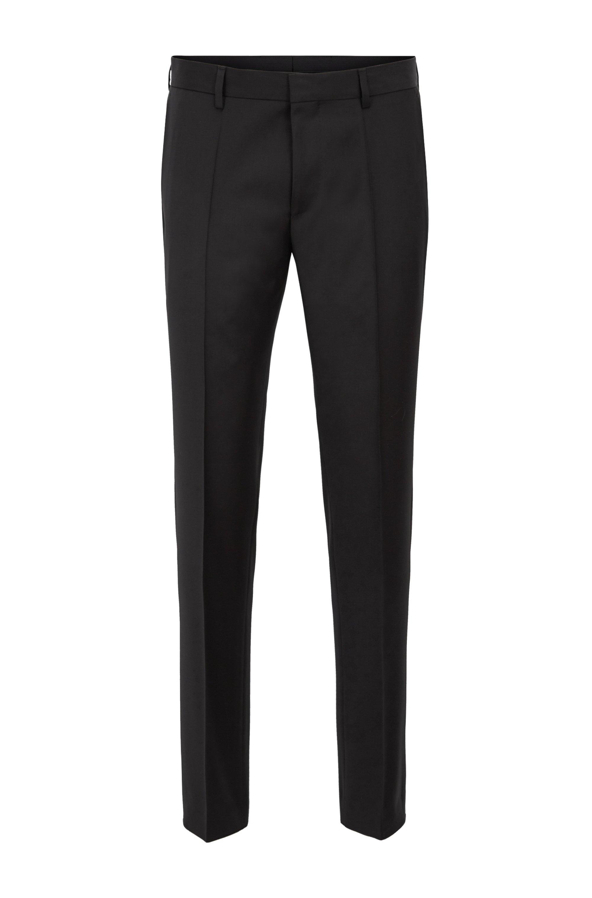 Gammel mand dyr Voksen BOSS by HUGO BOSS Gibson Cyl Flat Front Solid Slim Fit Wool Dress Pants in  Black for Men | Lyst