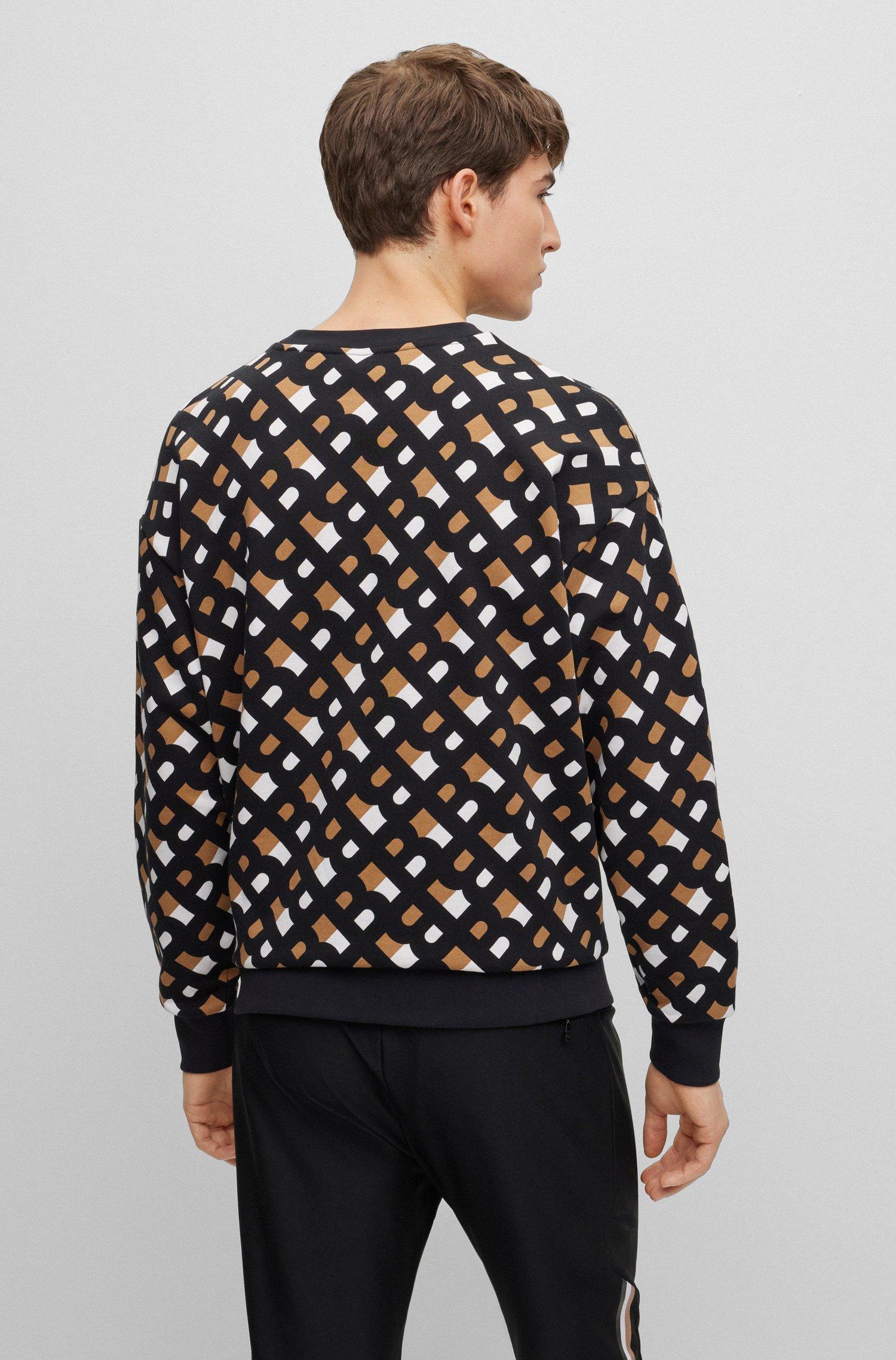 BOSS by HUGO BOSS Relaxed-fit Monogram Sweatshirt In French Terry in Black  for Men | Lyst UK