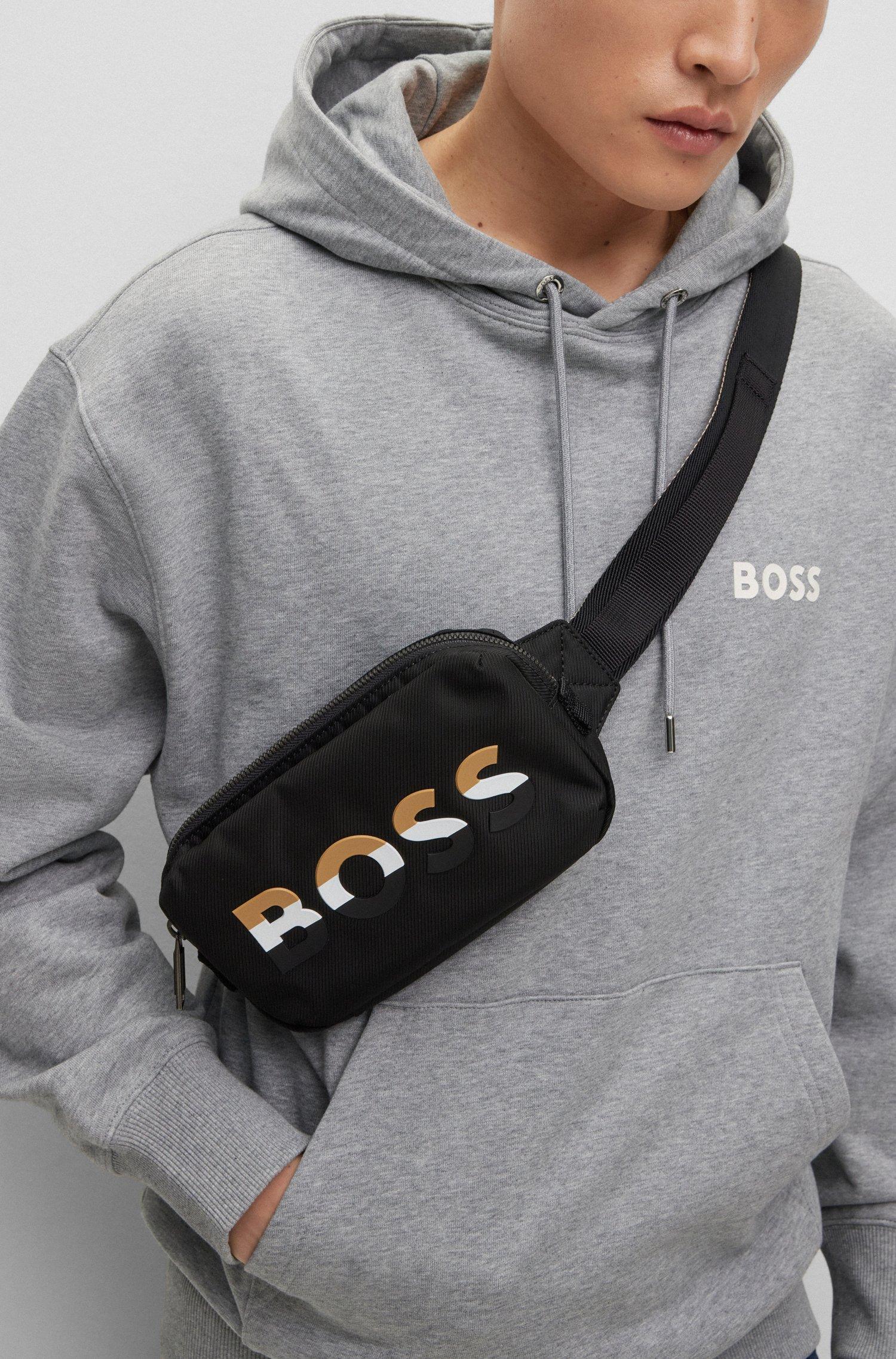 BOSS Belt Bag With Signature-stripe Logo And Strap in Black for