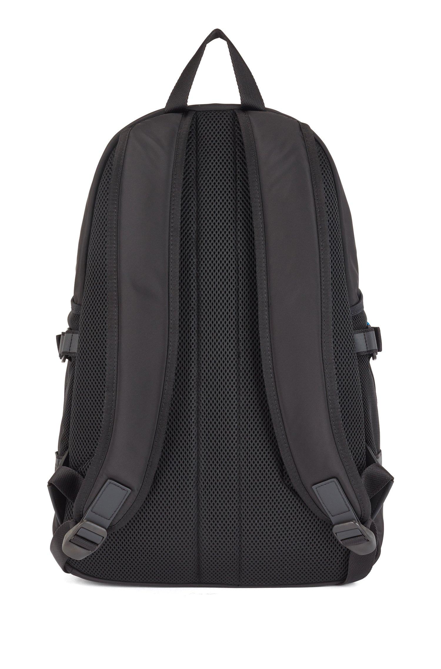 black structured backpack