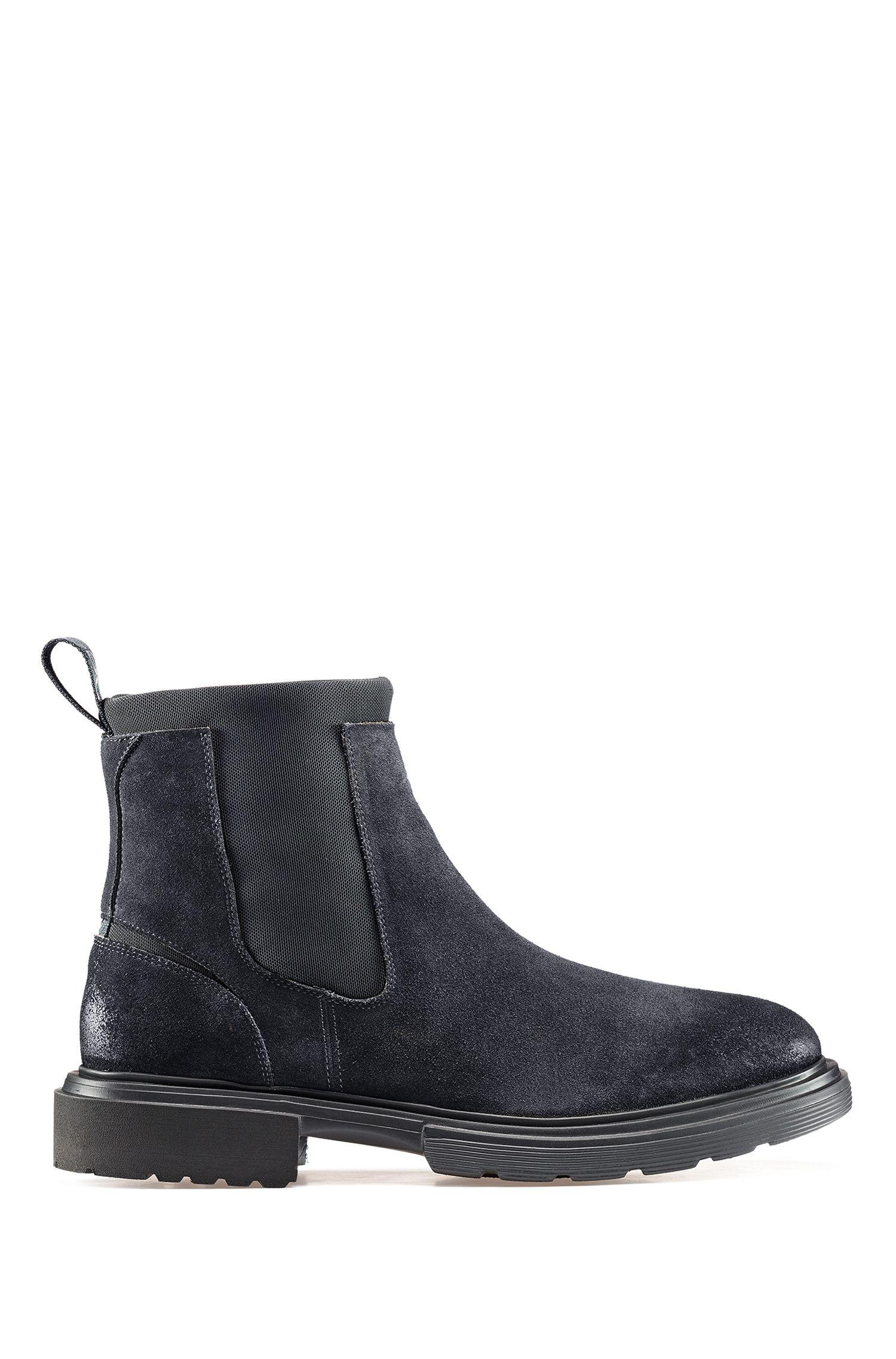 BOSS by Hugo Boss Chelsea Boots In Suede With Neoprene Detailing in