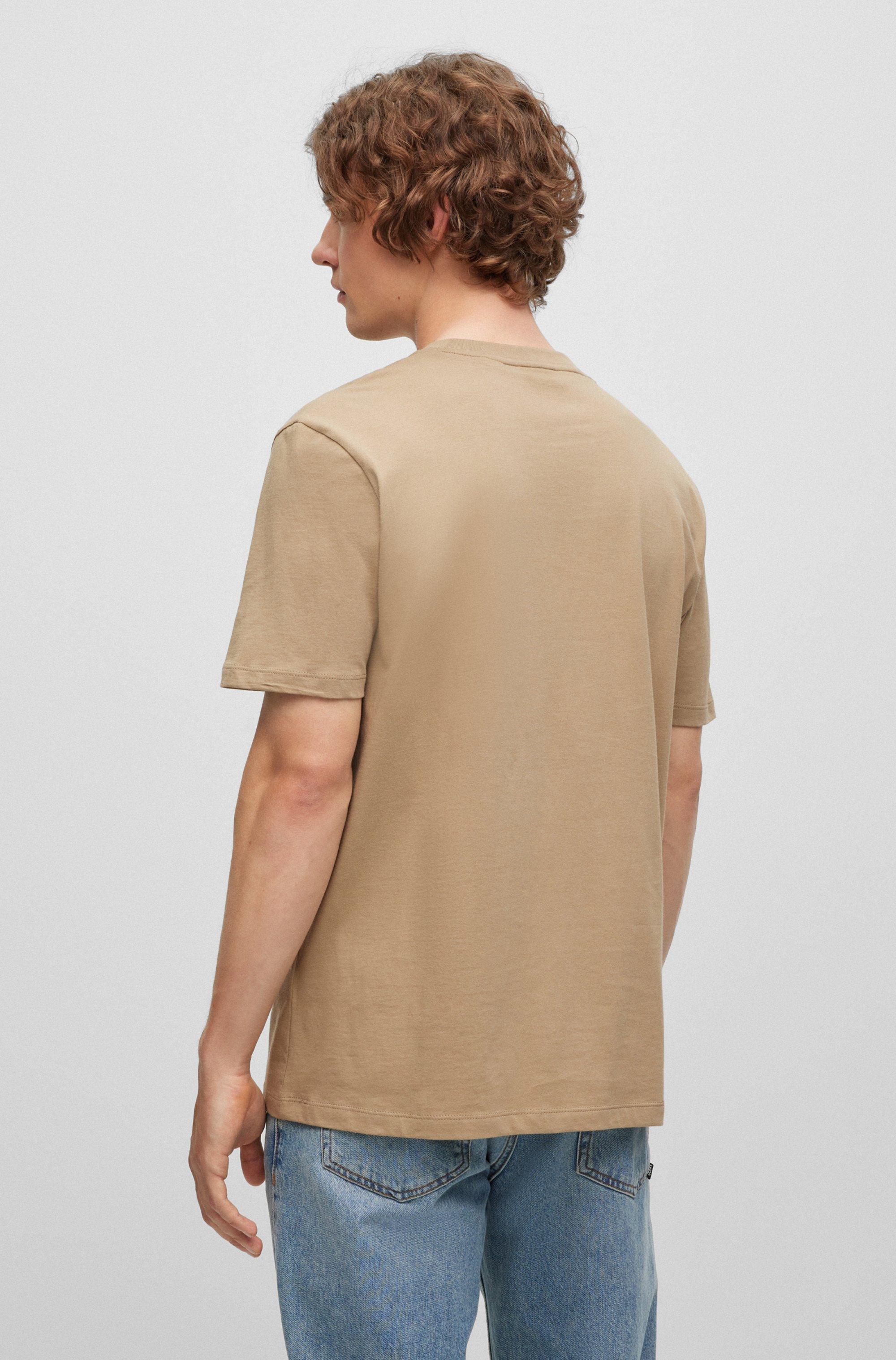 HUGO - Crew-neck T-shirt in cotton jersey with box logo