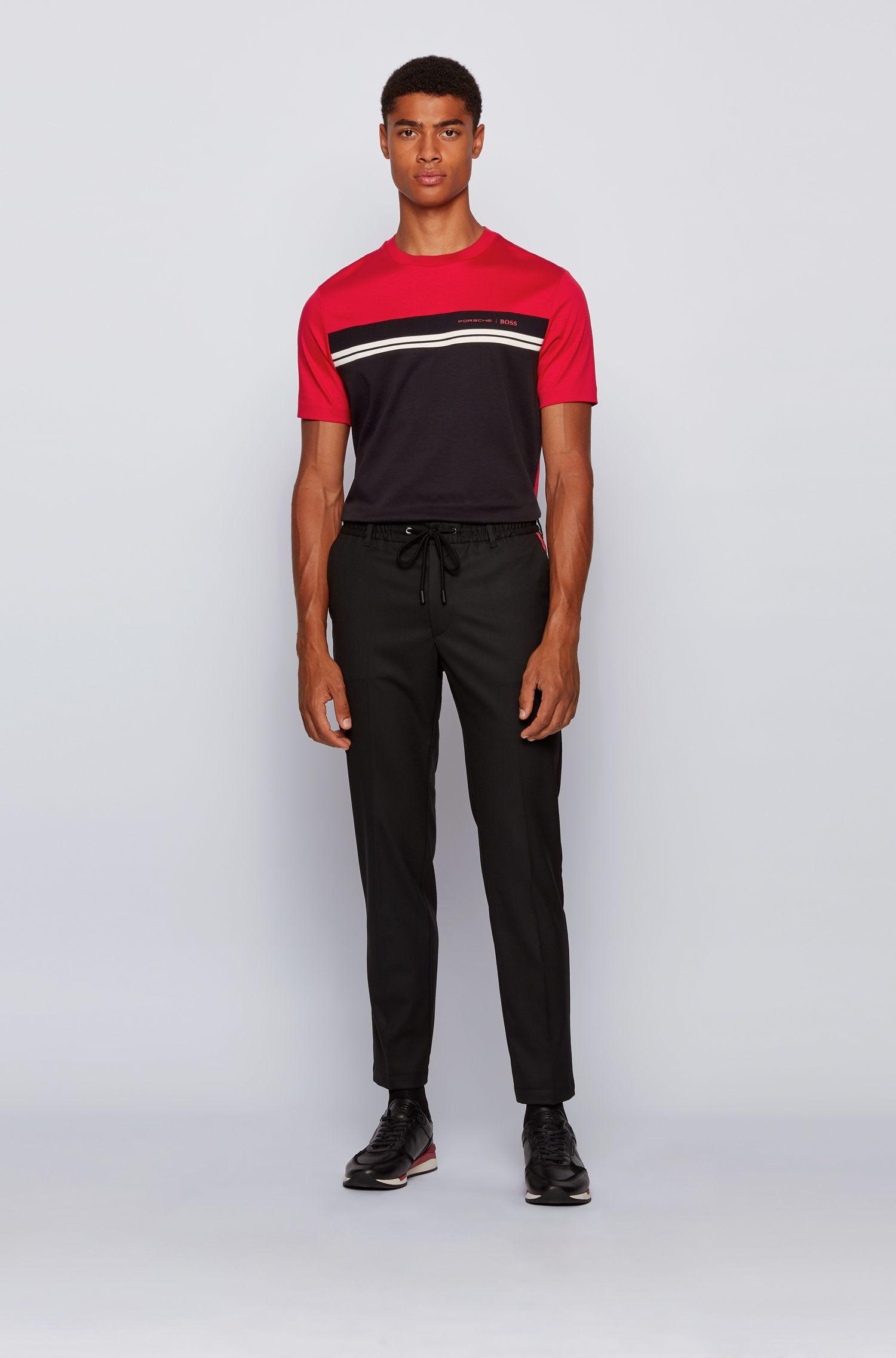 BOSS by Hugo Boss Color Blocked T Shirt In Interlock Cotton in Light Red (Red) for Men - Lyst