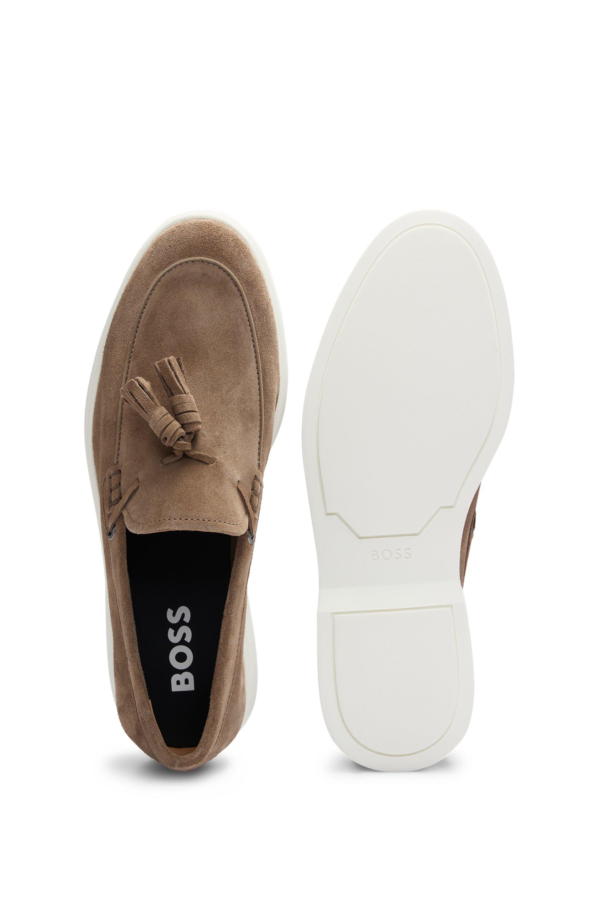 BOSS Suede Slip-On Loafers With Tassel Trim in Brown for Men  display picture 3
