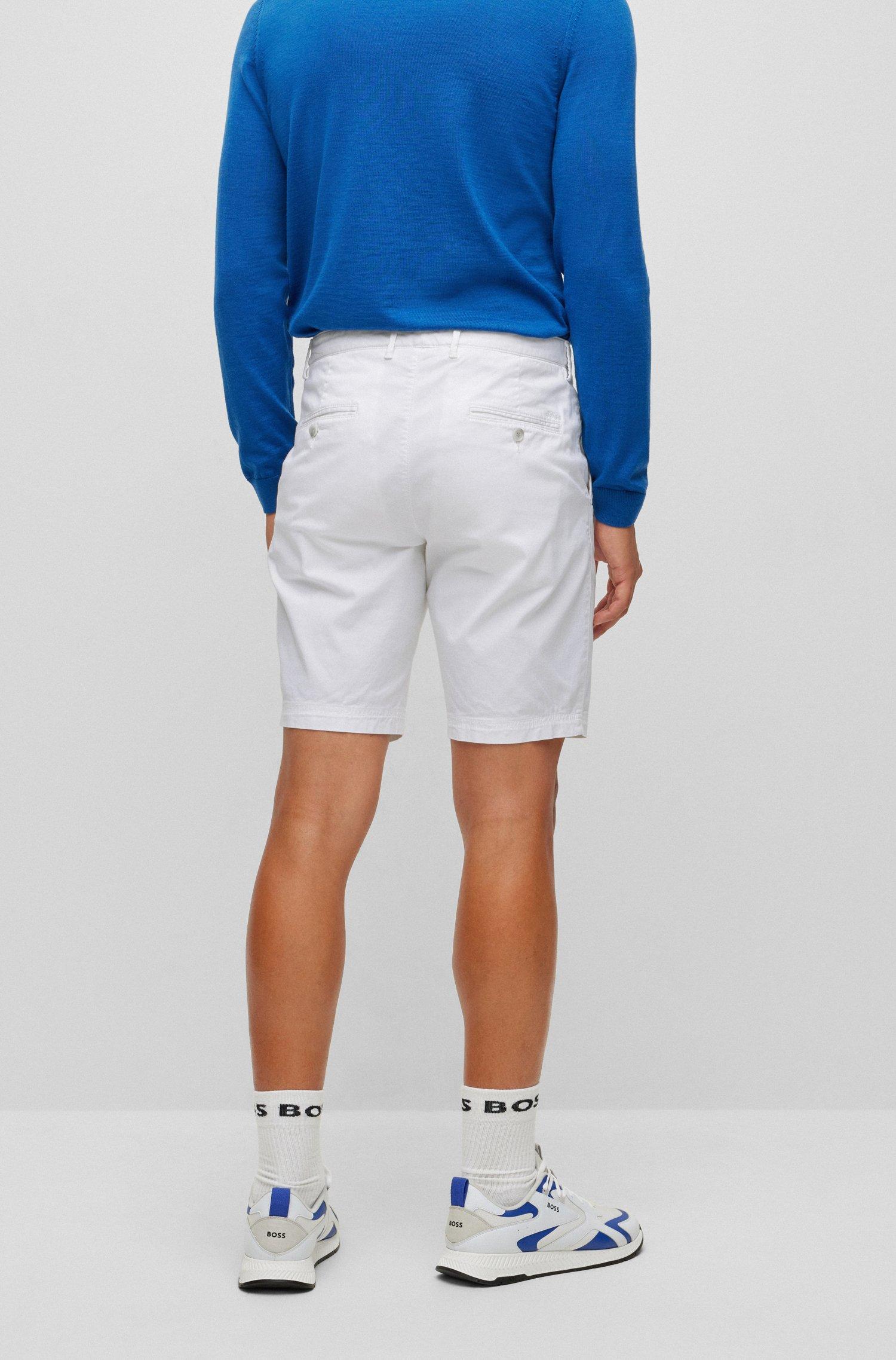BOSS by HUGO BOSS Slim-fit Shorts In Stretch-cotton Twill in White