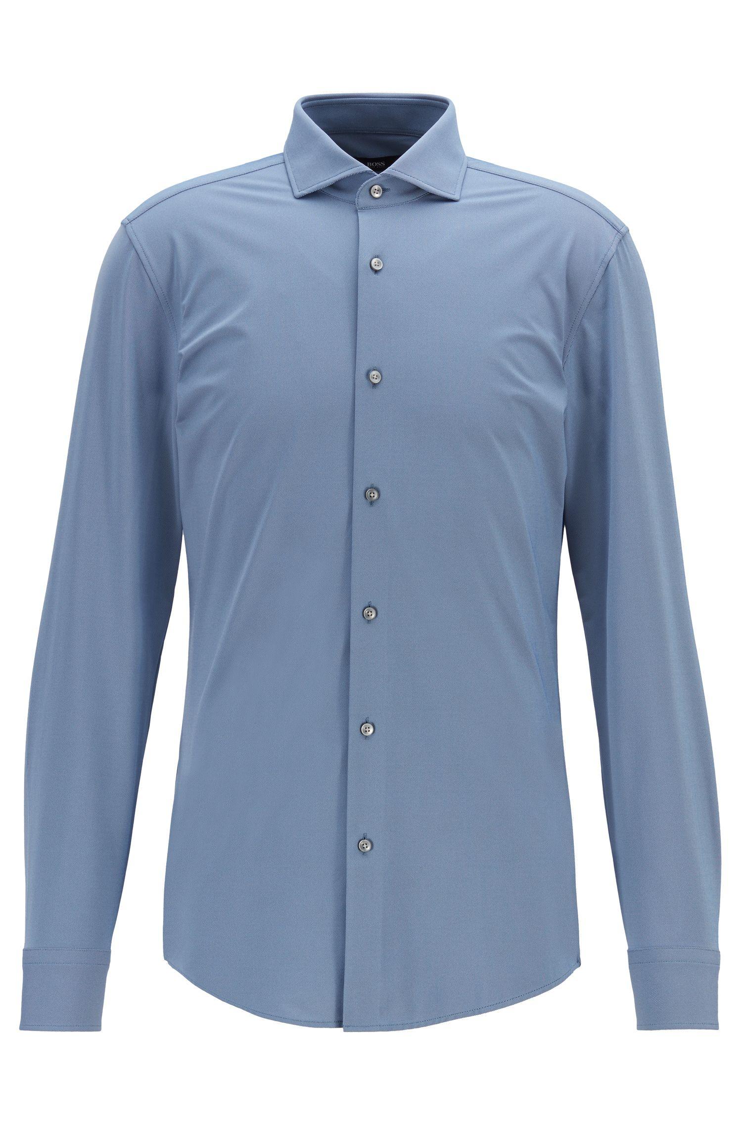 BOSS Denim Slimfit Shirt In Italian Performancestretch Fabric in Dark