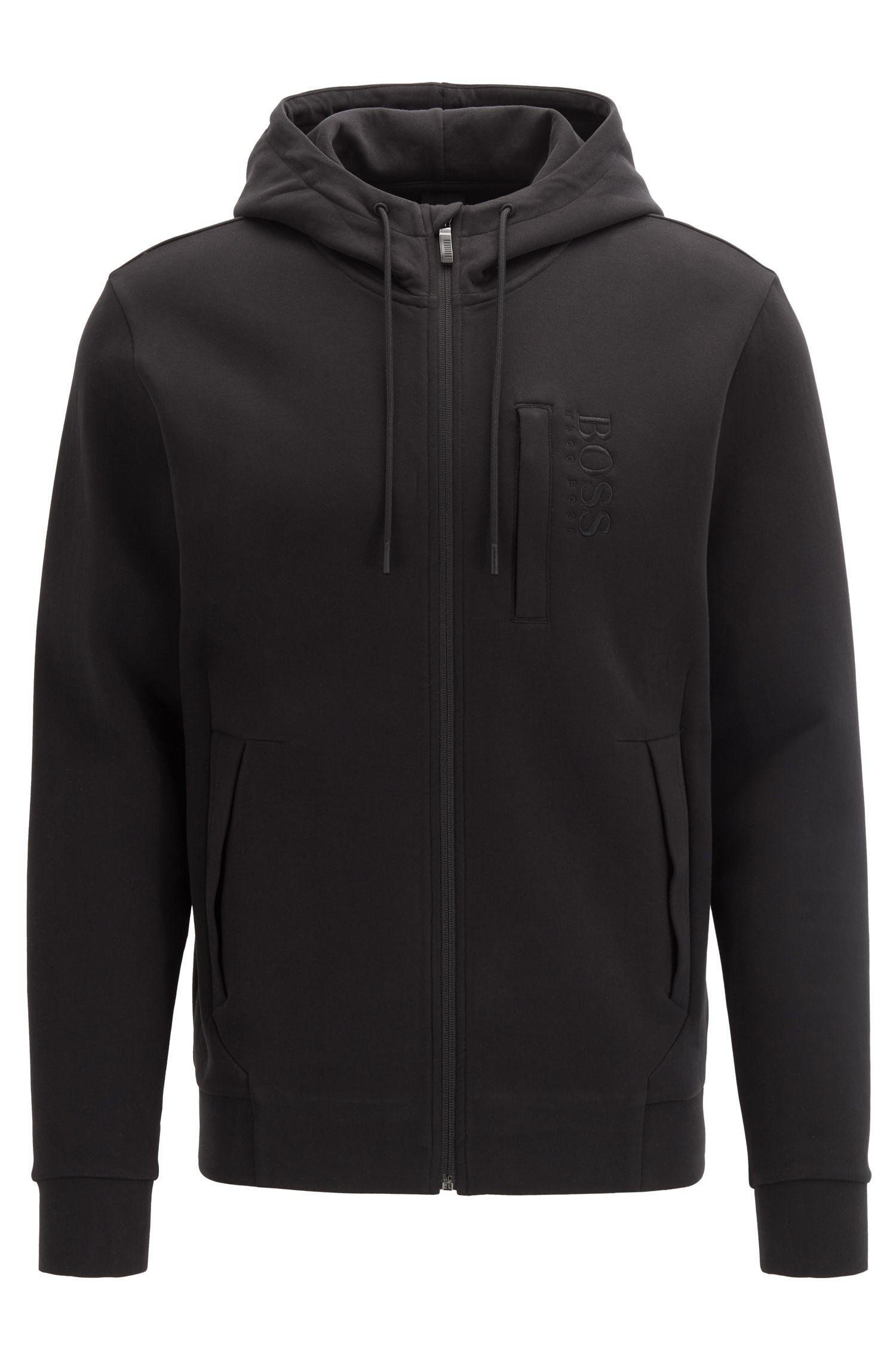 BOSS Zip-through Hooded Sweatshirt In A Cashmere-touch Cotton Blend in ...