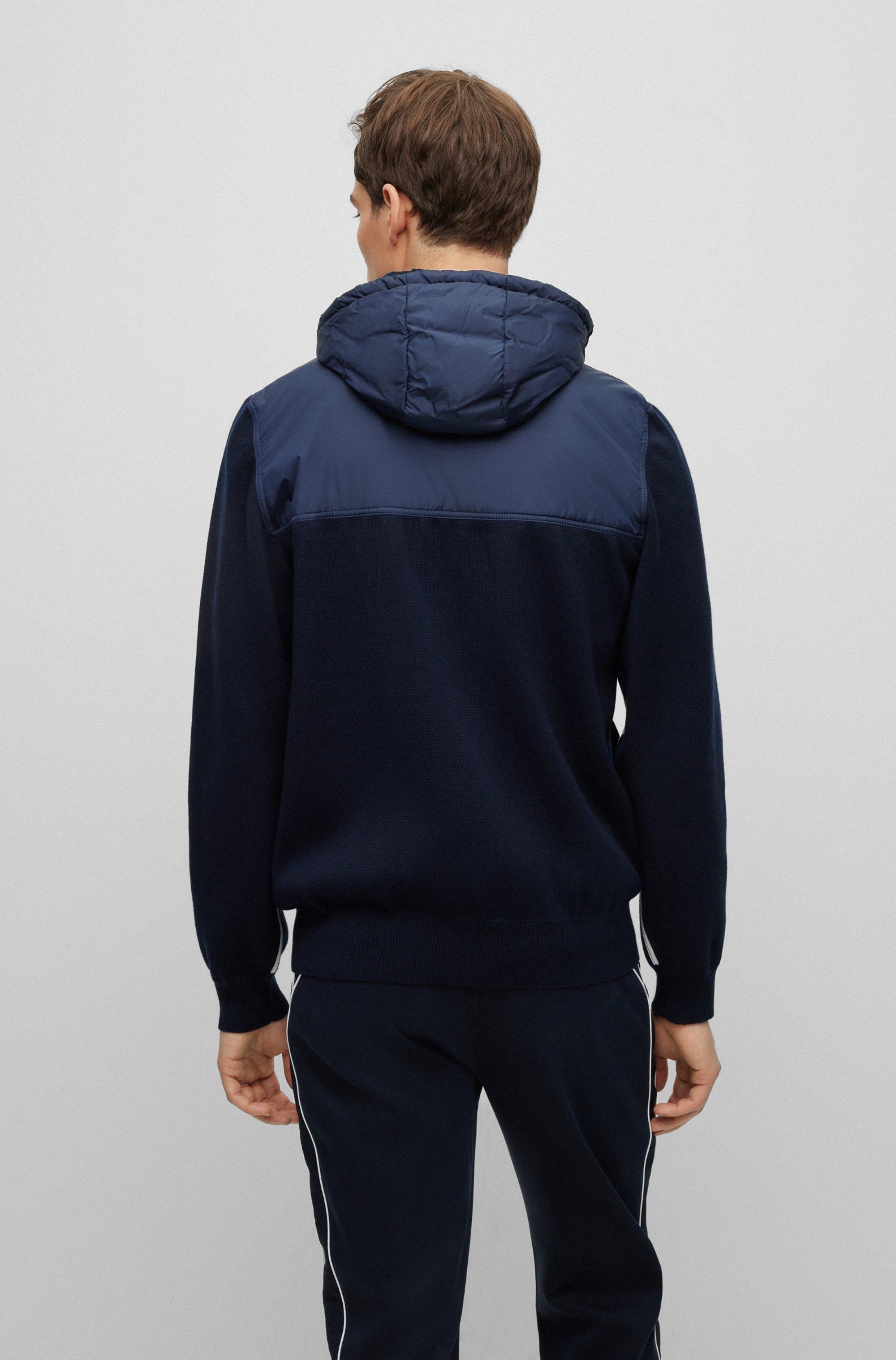 BOSS Porsche X Hybrid Hooded Jacket With Striped Trims in Blue for