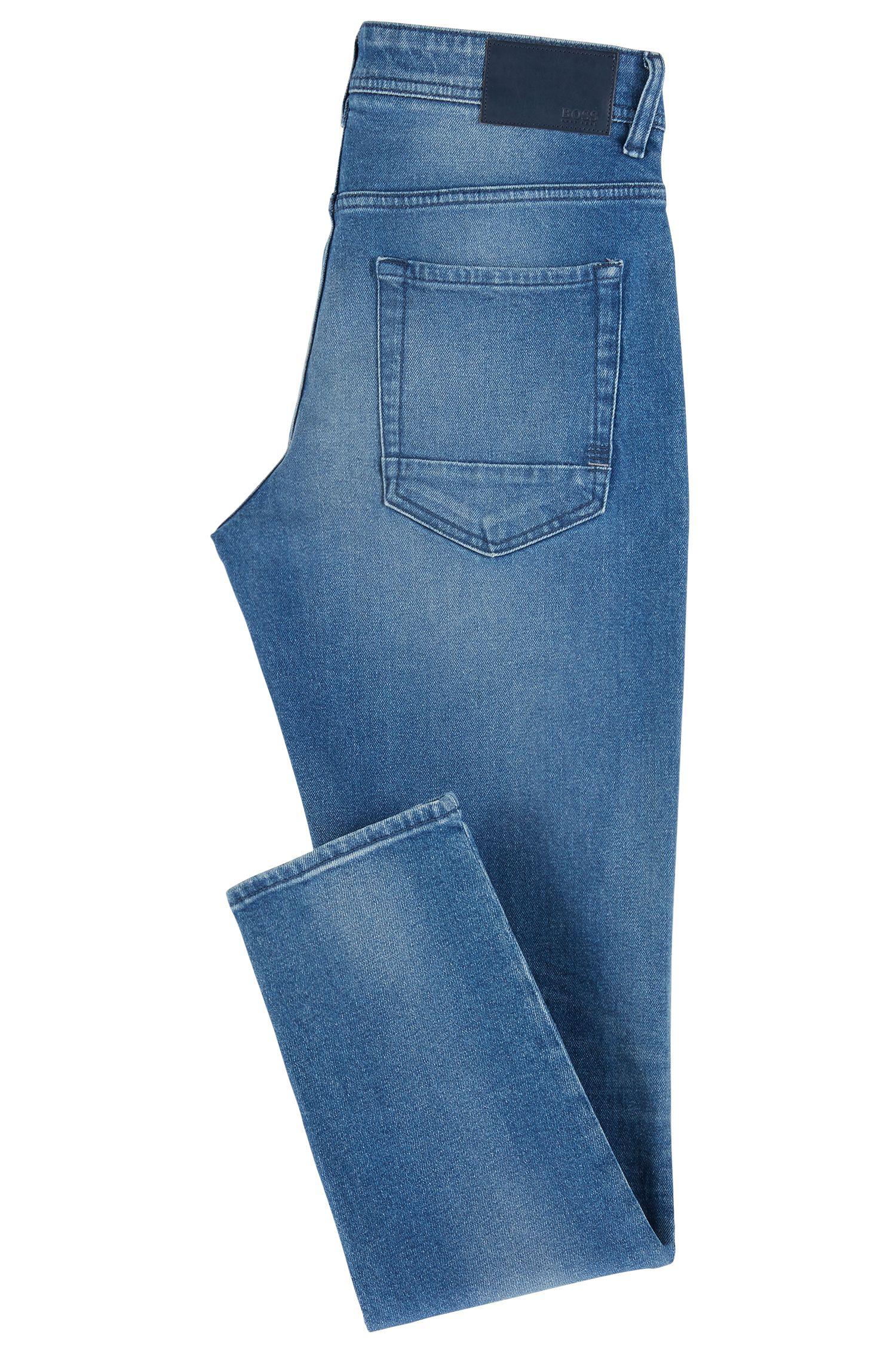 BOSS Tapered-fit Jeans In Vintage-look Comfort-stretch Denim in Blue ...