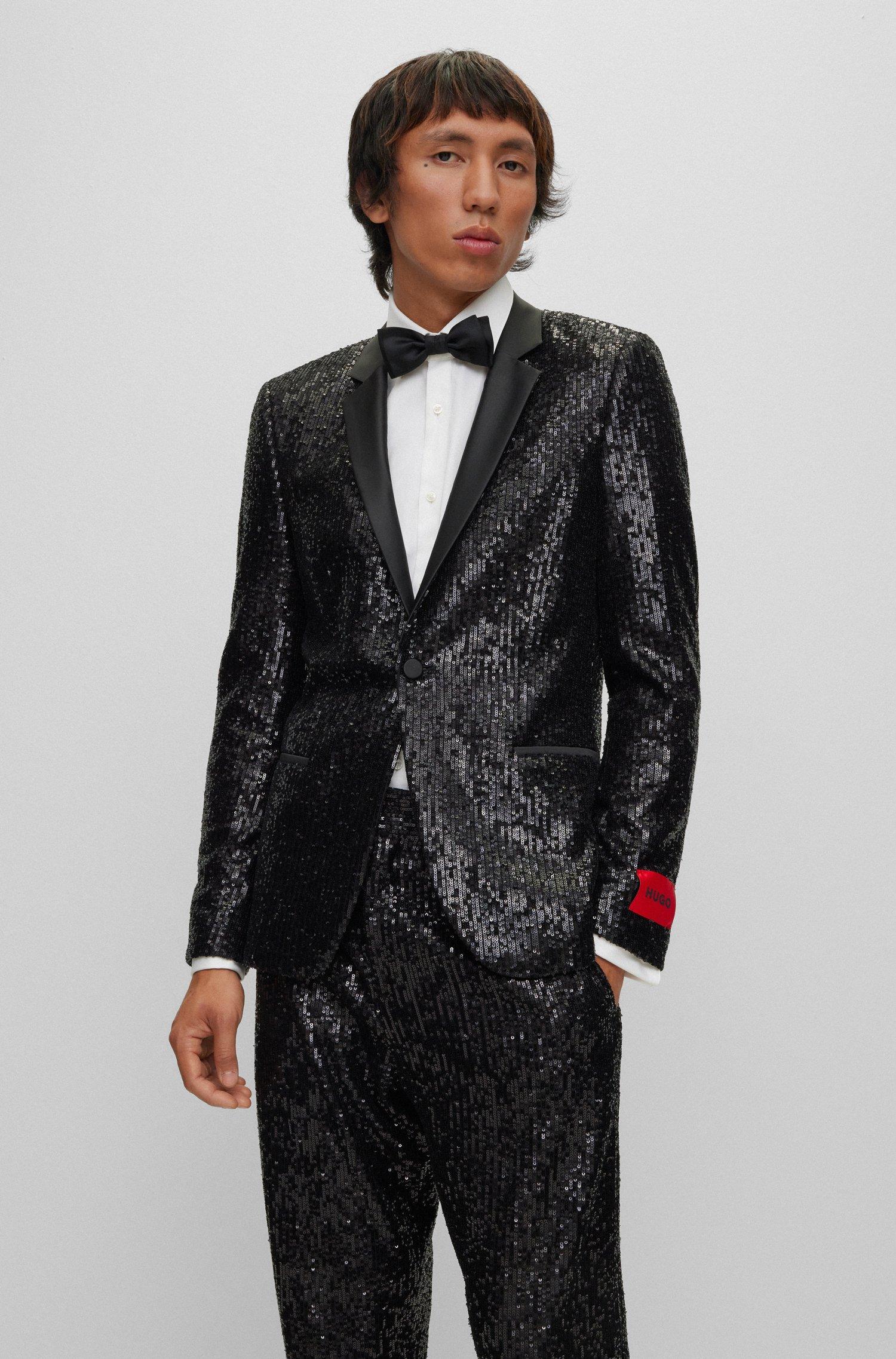 Black sequin tuxedo new arrivals