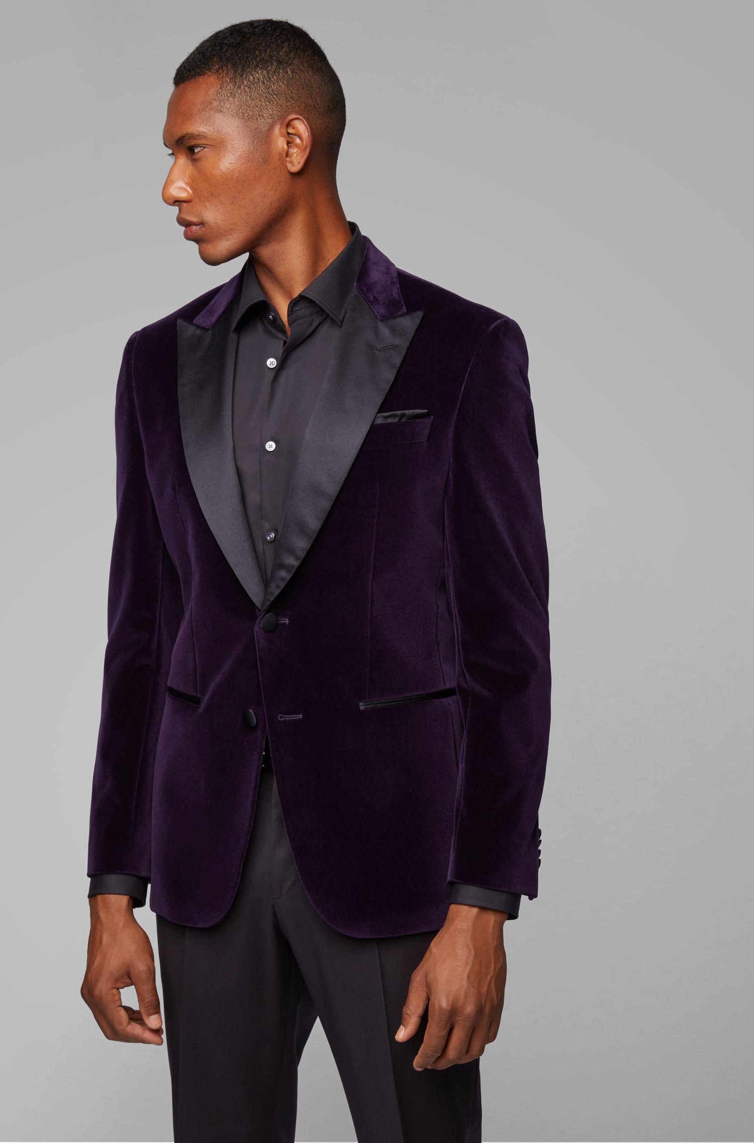 BOSS Men's Slimfit Velvet Dinner Jacket, Purple for Men Lyst