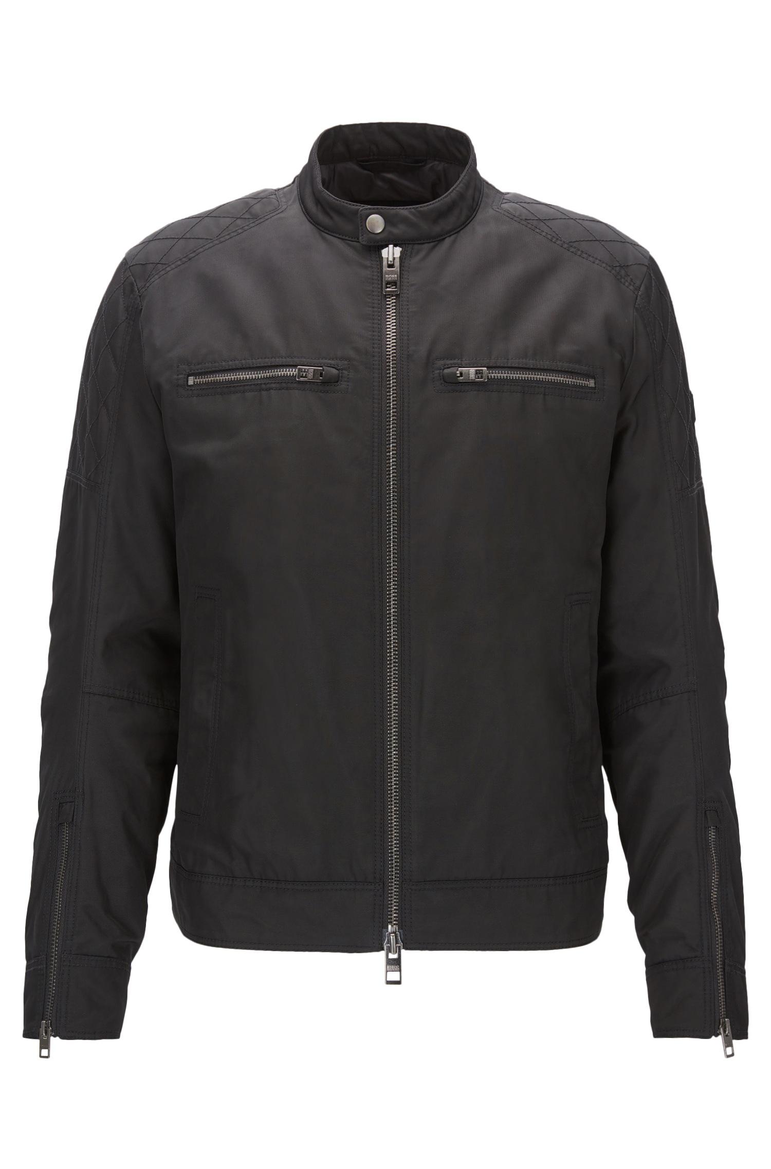 BOSS Slim-fit Waxed Canvas Jacket With Primaloft® in Black for Men - Lyst