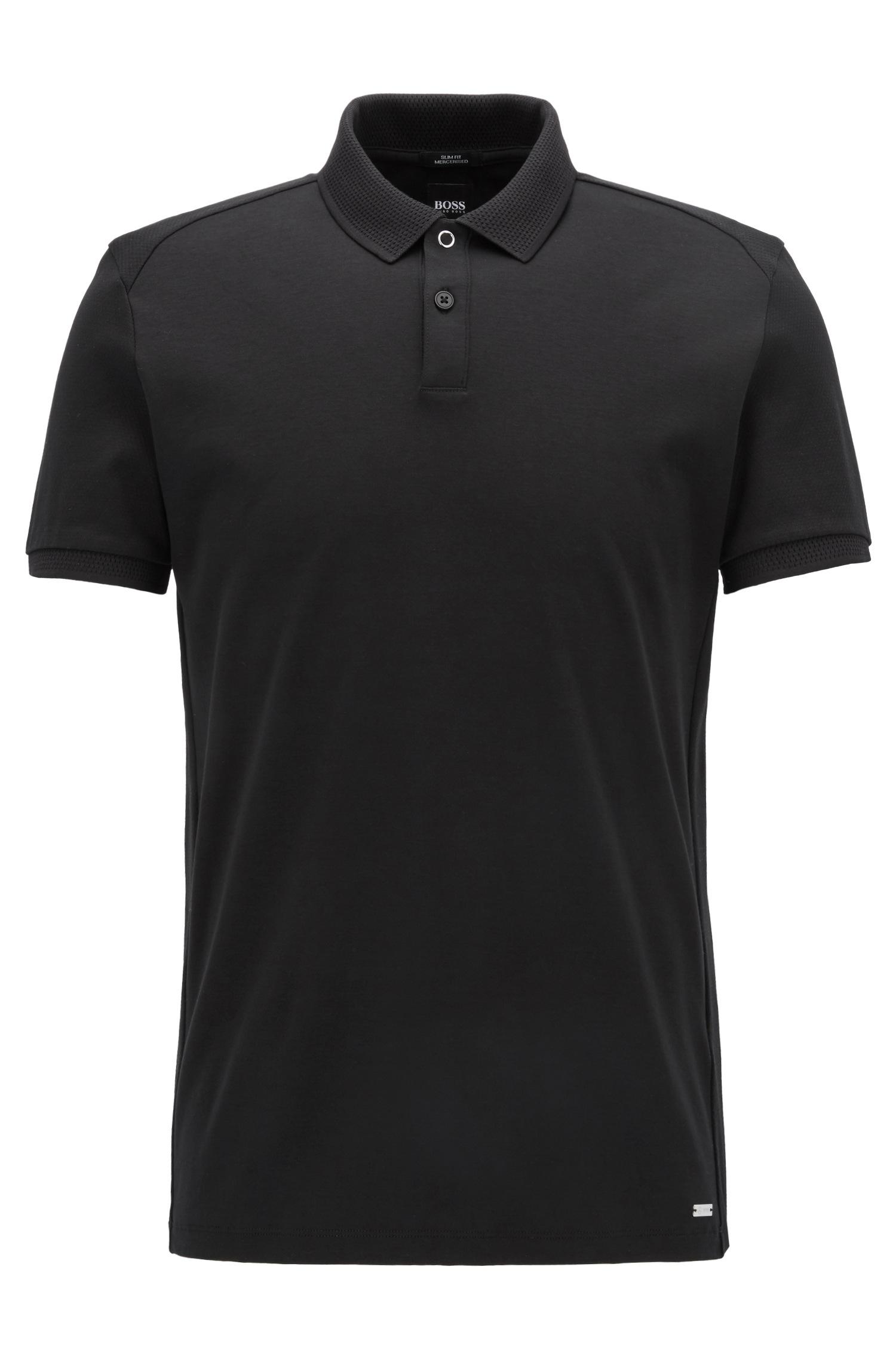 BOSS by HUGO BOSS Mercedes-benz Collection Slim-fit Polo Shirt In  Structured Cotton in Black for Men | Lyst