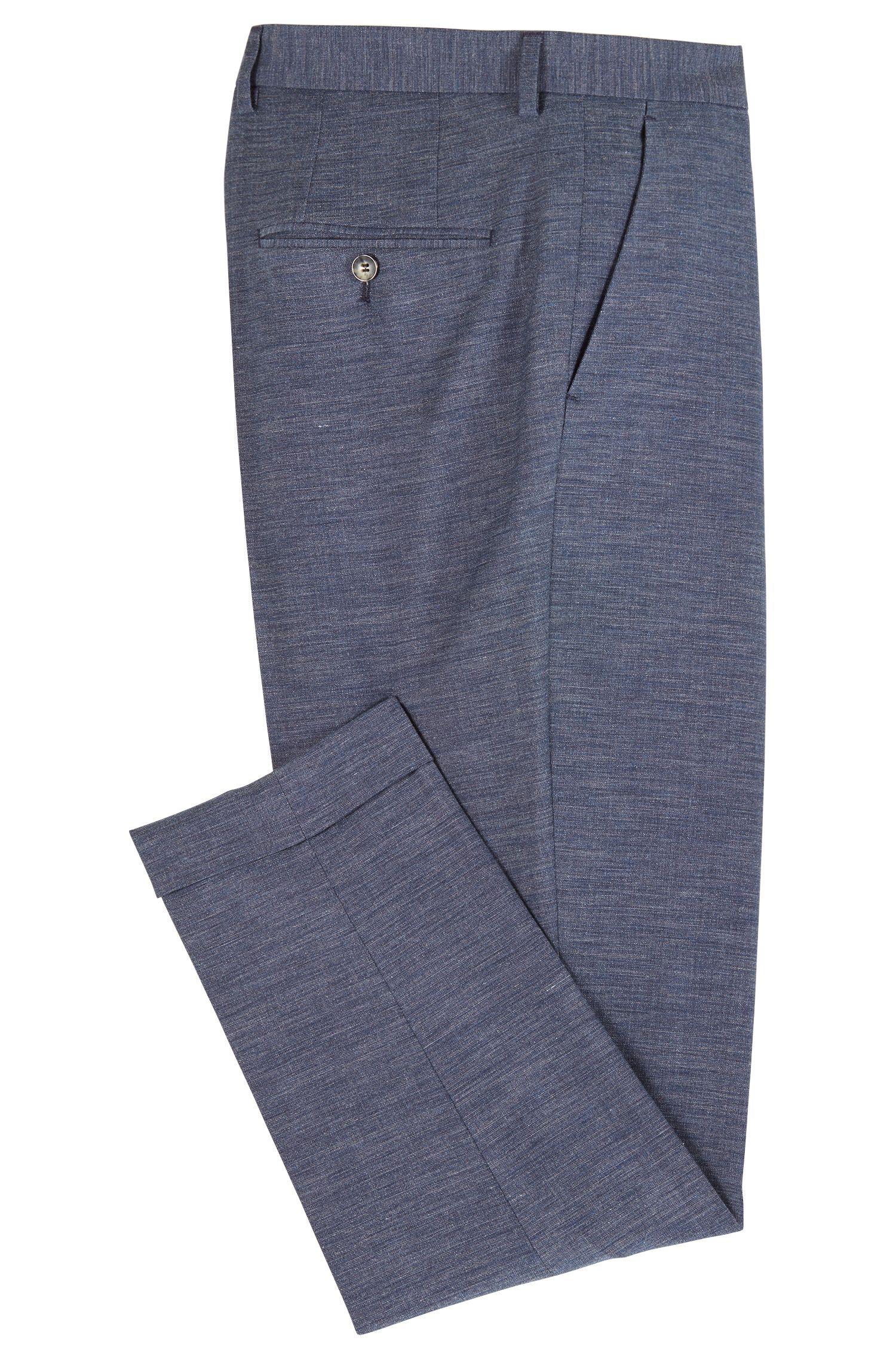 BOSS Relaxed-fit Cropped Pants In A Virgin-wool Blend in Blue for Men ...