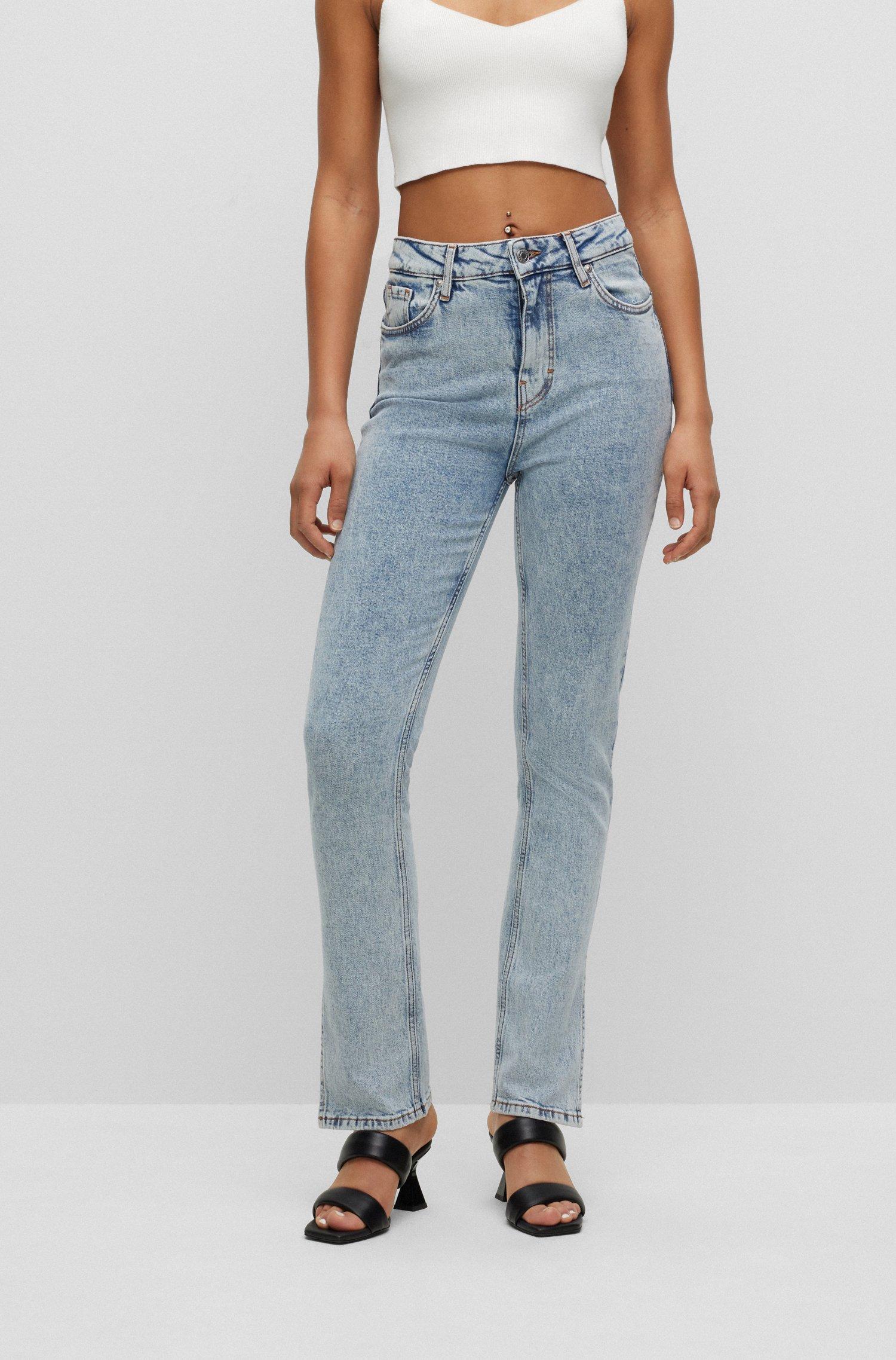 BOSS by HUGO BOSS Regular-fit High-waisted Jeans In Moonwashed Denim in  Blue