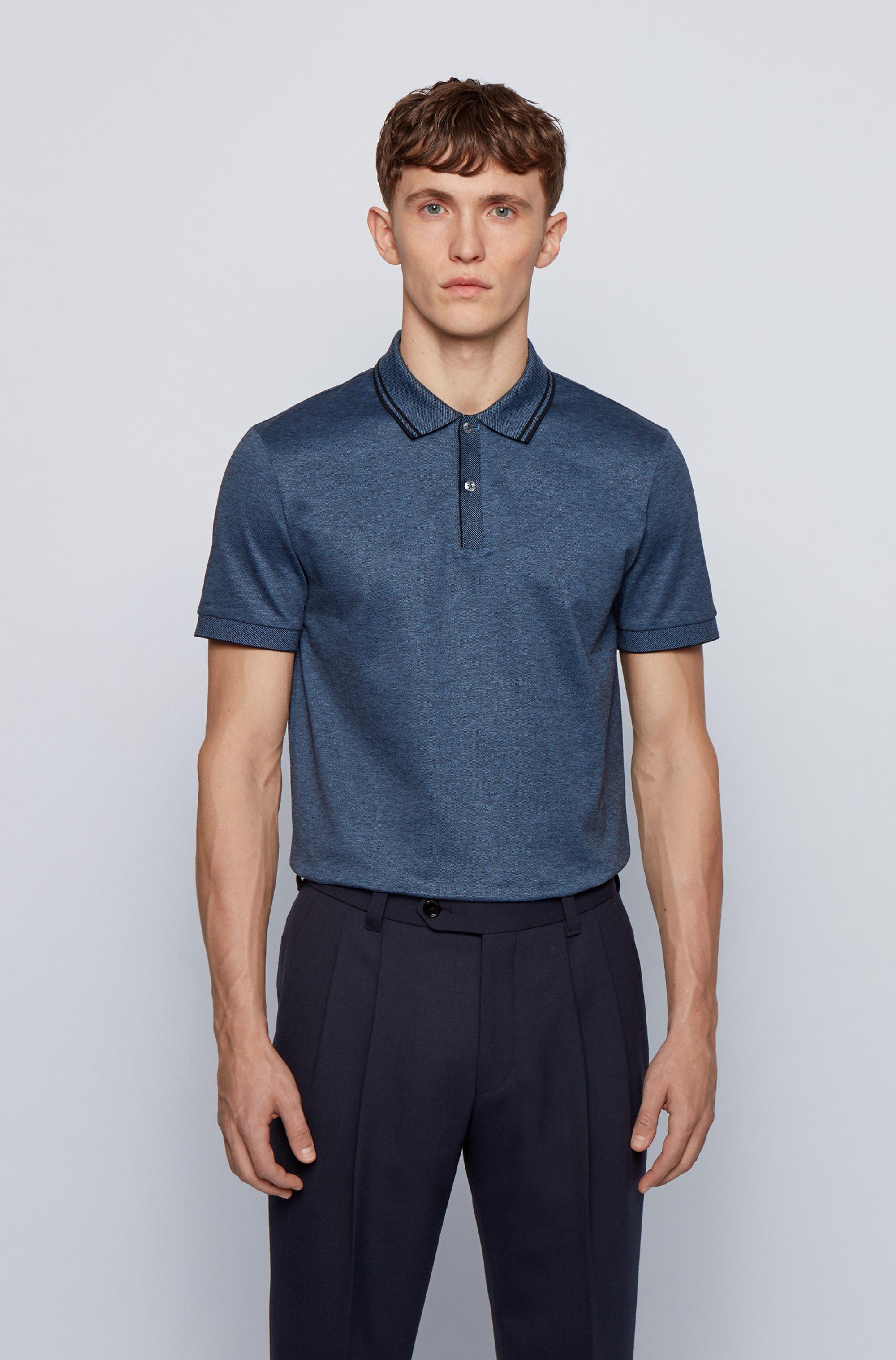 BOSS Regular-fit Polo Shirt In Mercerised Cotton And Hemp in Gray for Men |  Lyst