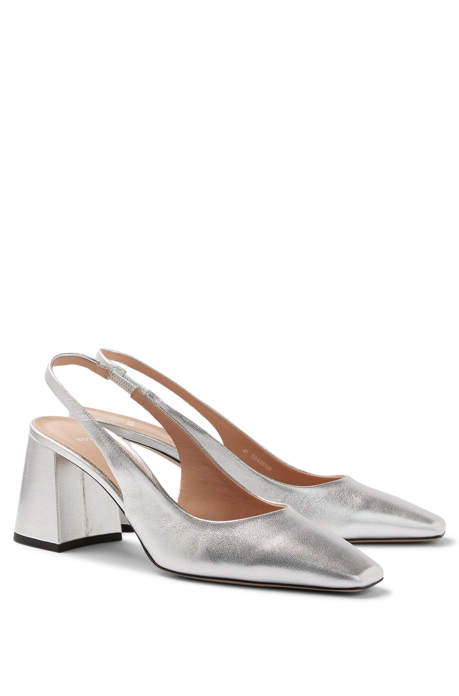 BOSS by HUGO BOSS Slingback Pumps In Laminated Italian Leather in White |  Lyst UK