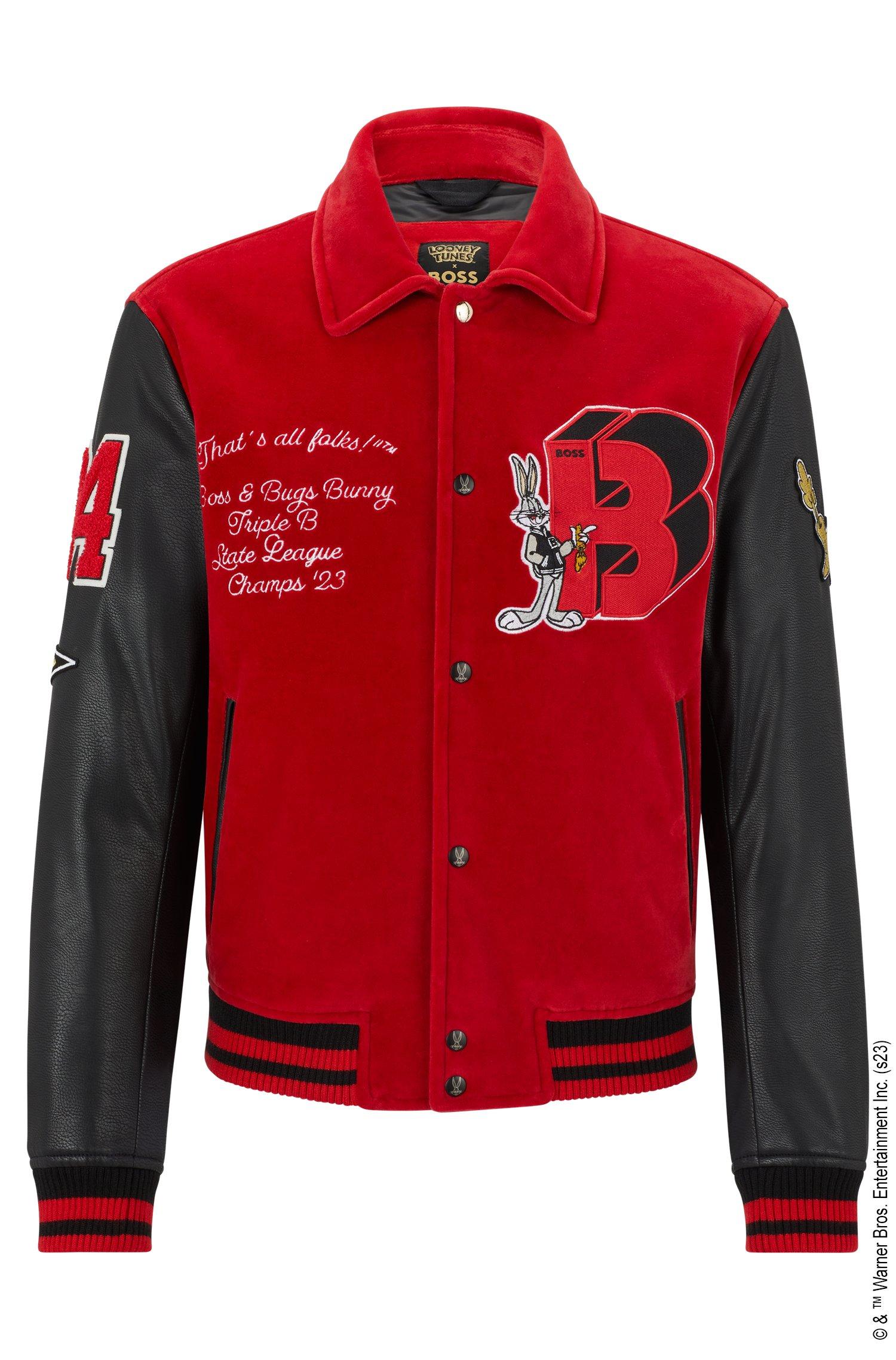 BOSS by HUGO BOSS Looney Tunes X Relaxedfit Varsity Jacket in Red for
