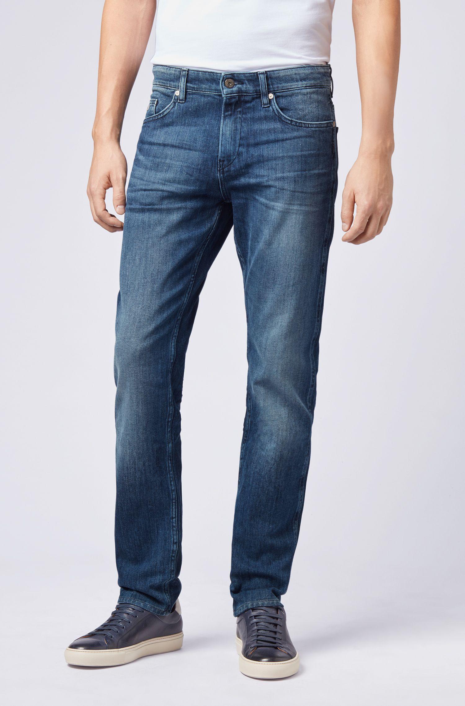 BOSS by Hugo Boss Cotton Slim Fit Jeans In Mid Wash Denim in bt bu ...