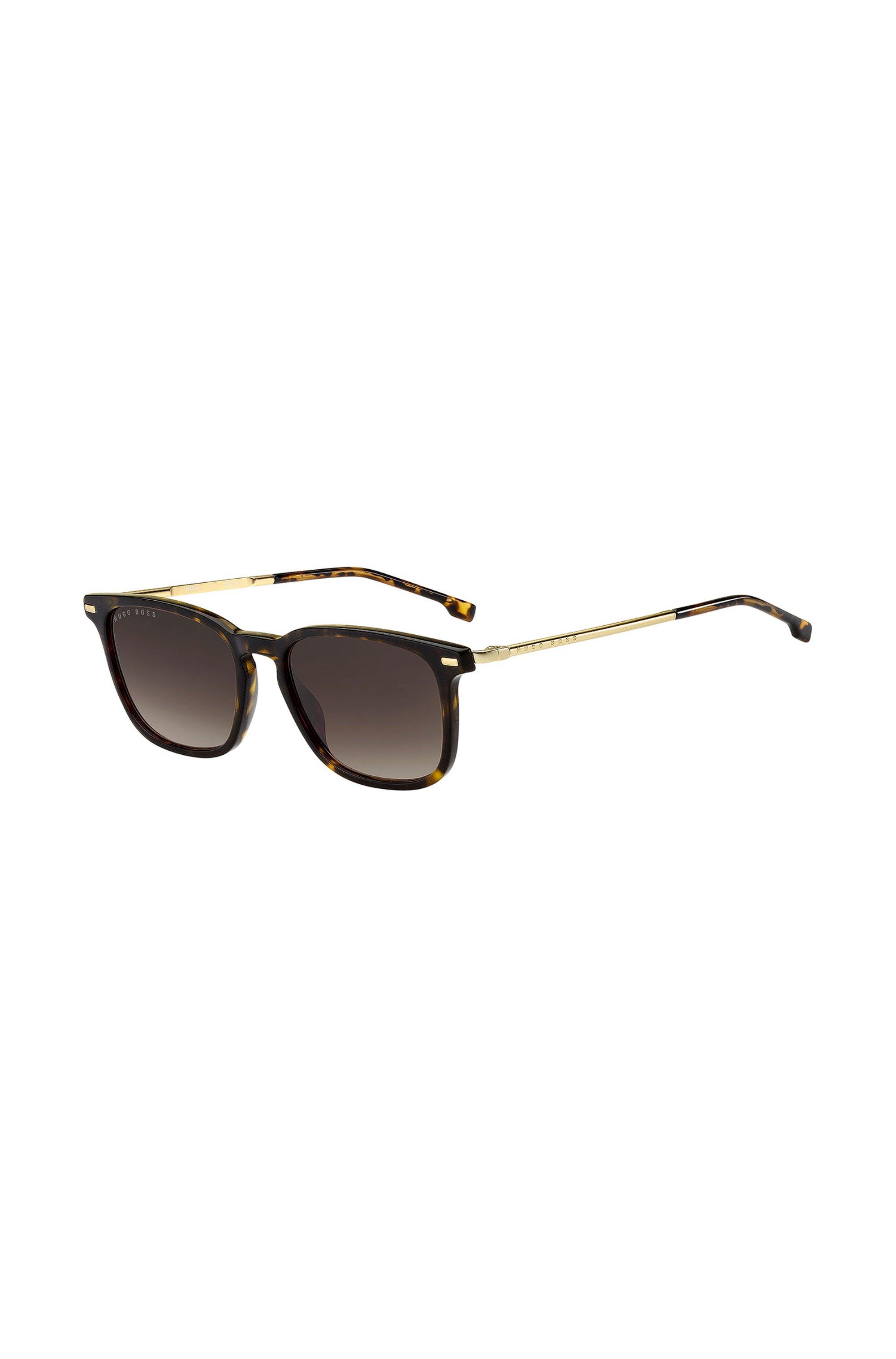 Boss By Hugo Boss Havana Sunglasses With Gold Tone Temples Mens Eyewear In Black For Men Lyst 5830