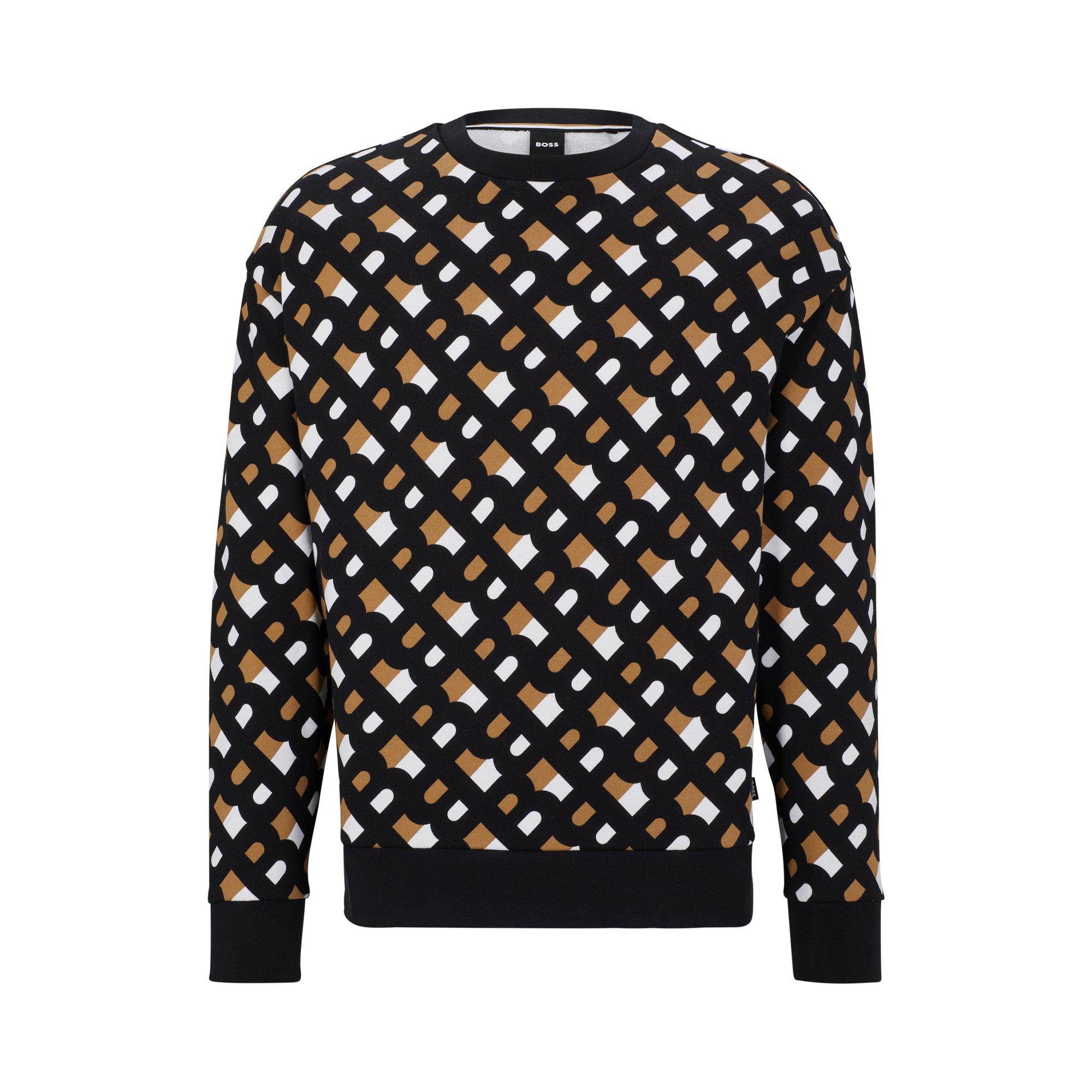 BOSS Relaxed-fit Monogram Sweatshirt In French Terry in Black for Men |  Lyst UK