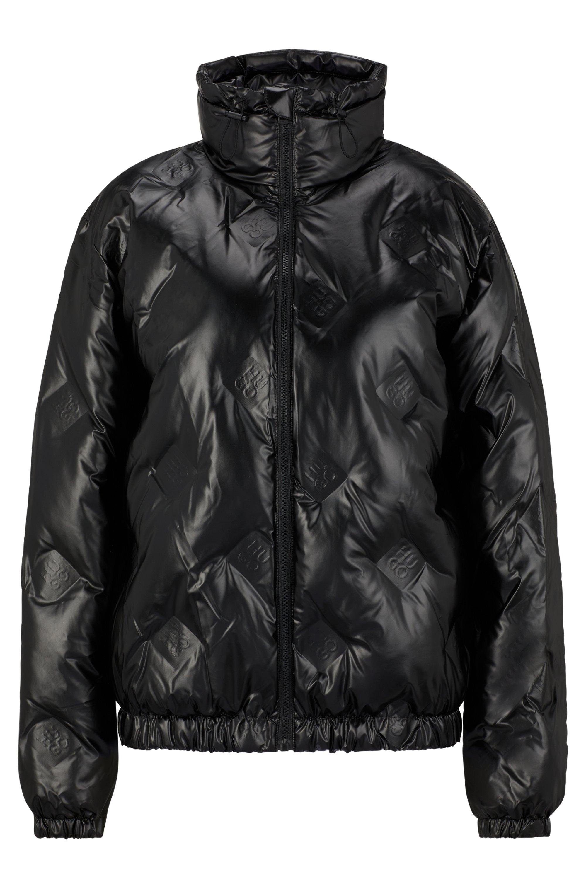 BOSS by HUGO BOSS Glanzende, Relaxedfit Jas Met Vulling En Tweedelige Logo