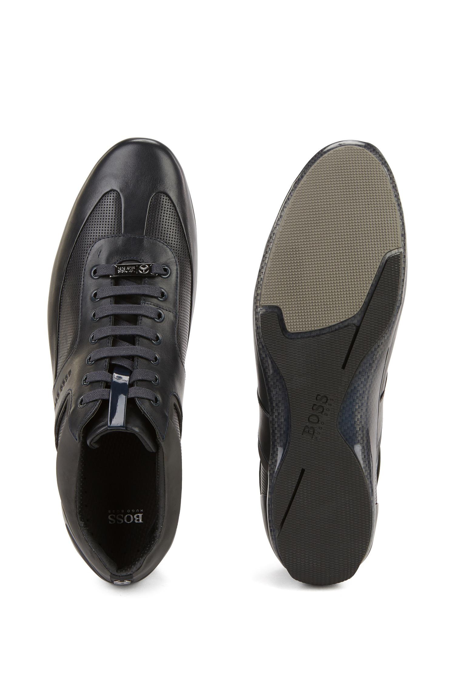 BOSS by HUGO BOSS Leather Sneaker | Sporty Lowp Mbpr in Dark Blue (Blue)  for Men - Lyst