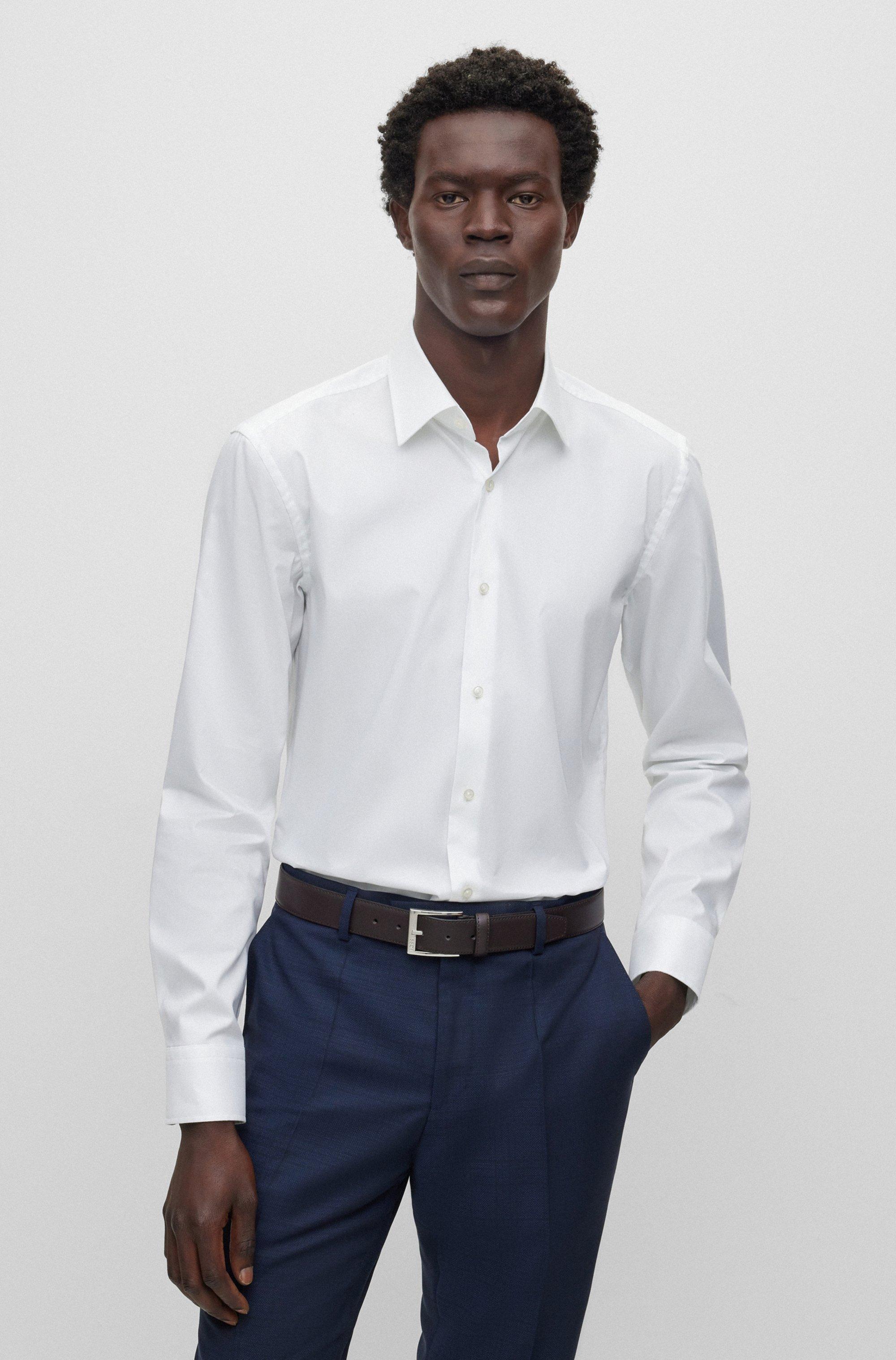 BOSS by HUGO BOSS Slim-fit Shirt In Easy-iron Cotton Poplin in White for  Men | Lyst