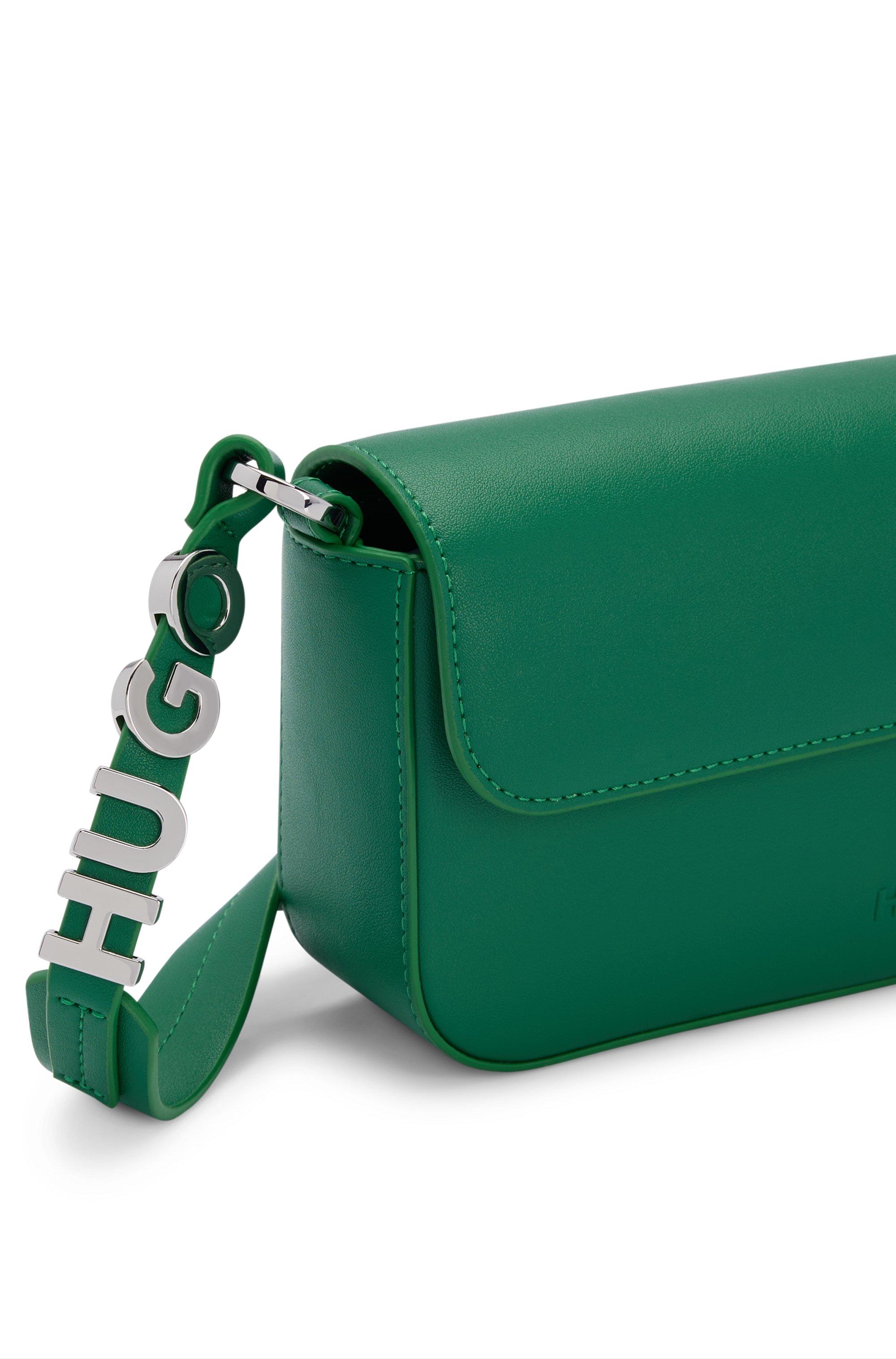 BOSS by HUGO BOSS Faux-leather Shoulder Bag With Metallic-logo Strap in  Green | Lyst