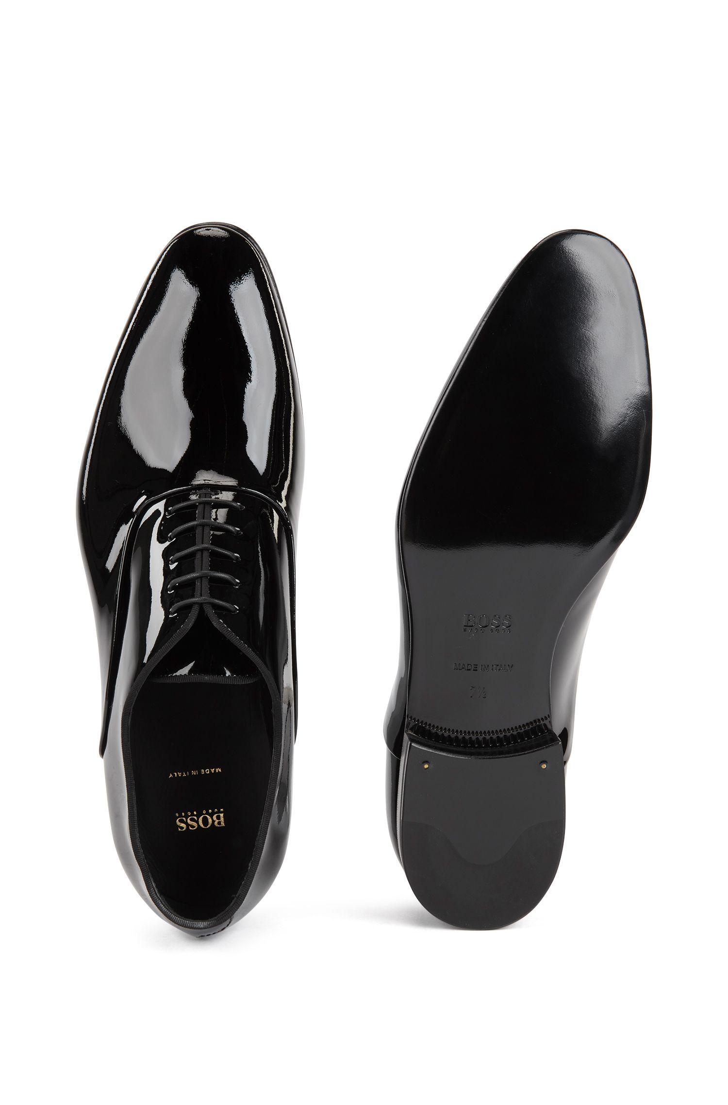 BOSS by Hugo Boss Patent Leather Oxford Shoes With Grosgrain Collar ...