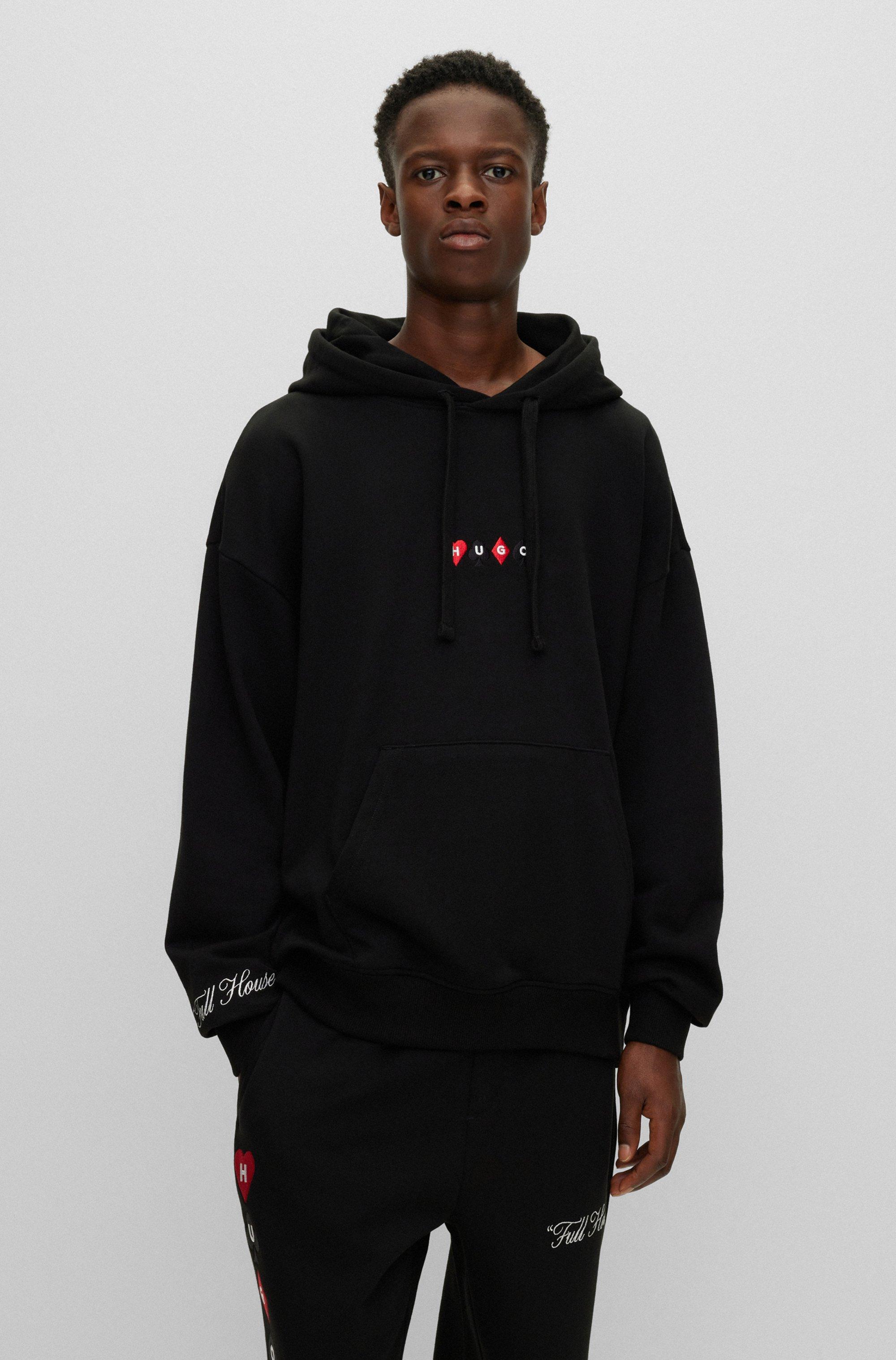 BOSS by HUGO BOSS Oversized-fit Hoodie With Playing-card Artwork in ...
