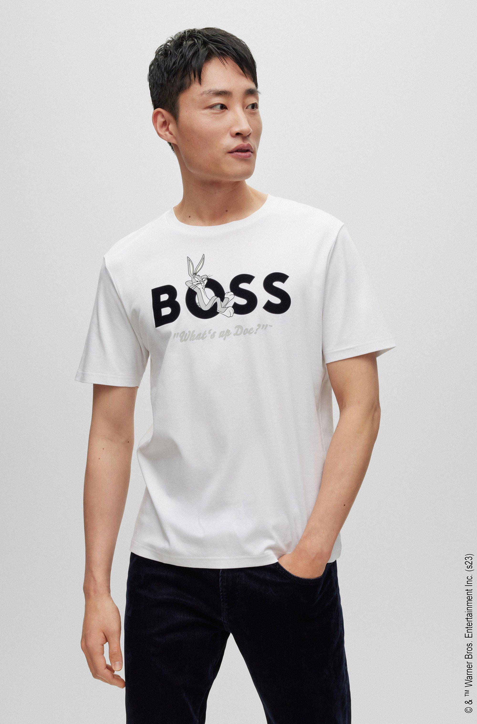 BOSS by HUGO BOSS Looney Tunes X Mercerised-cotton T-shirt in White for Men  | Lyst