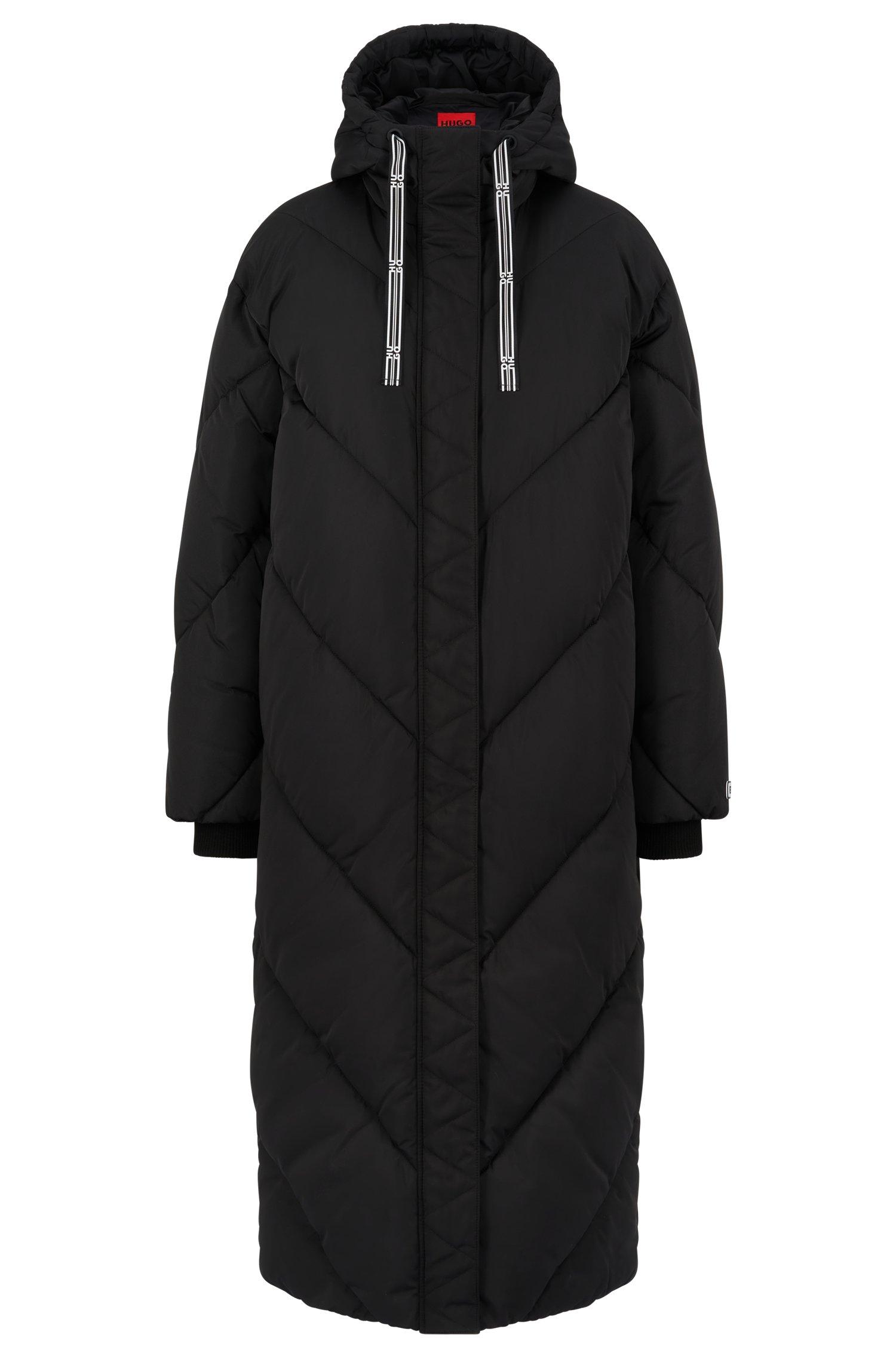 HUGO Relaxed-fit Long-length Padded Coat in Black