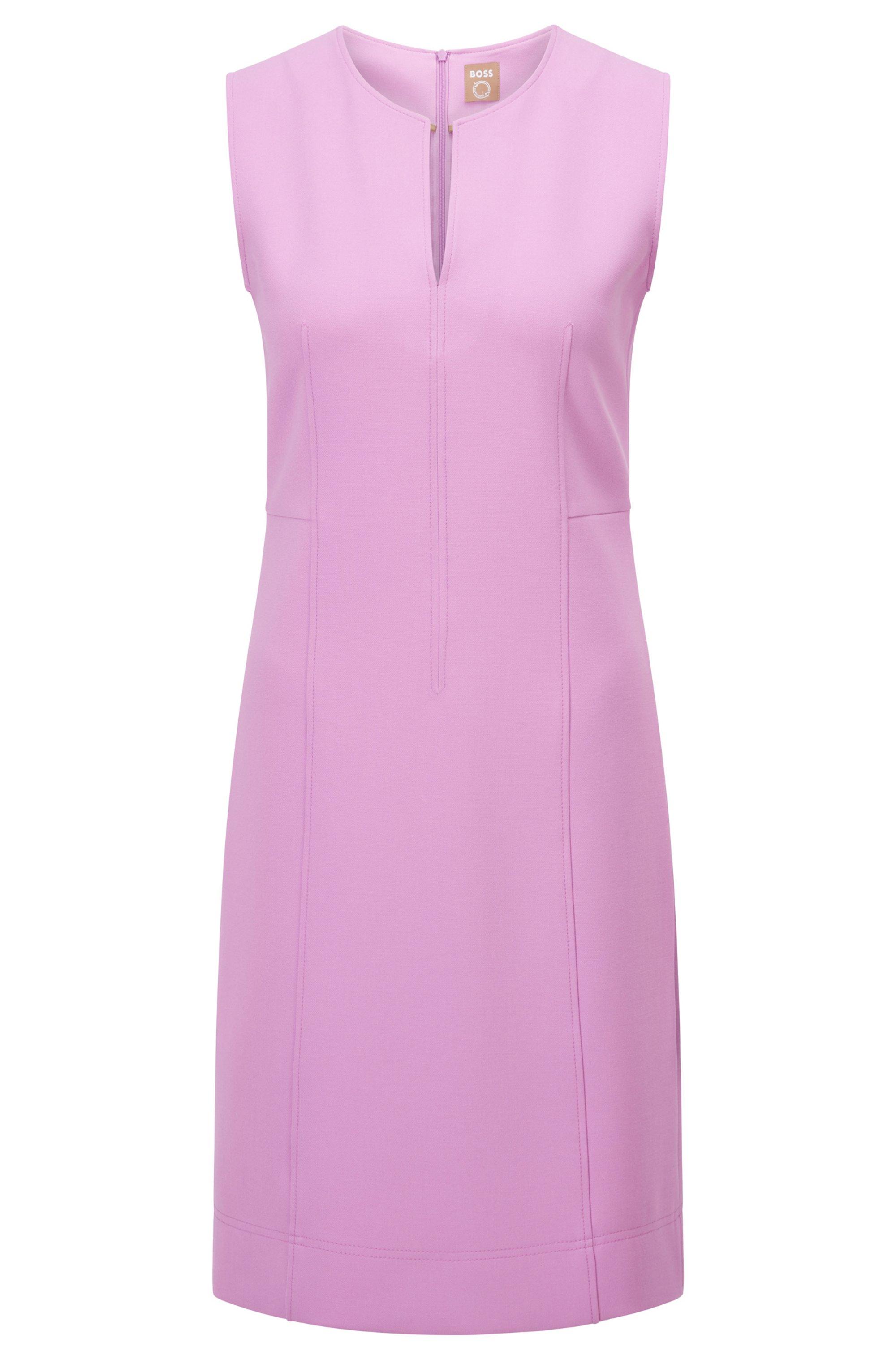 BOSS by HUGO BOSS Cotton Sleeveless Business Dress With Notch Neckline in  Light Pink (Pink) | Lyst
