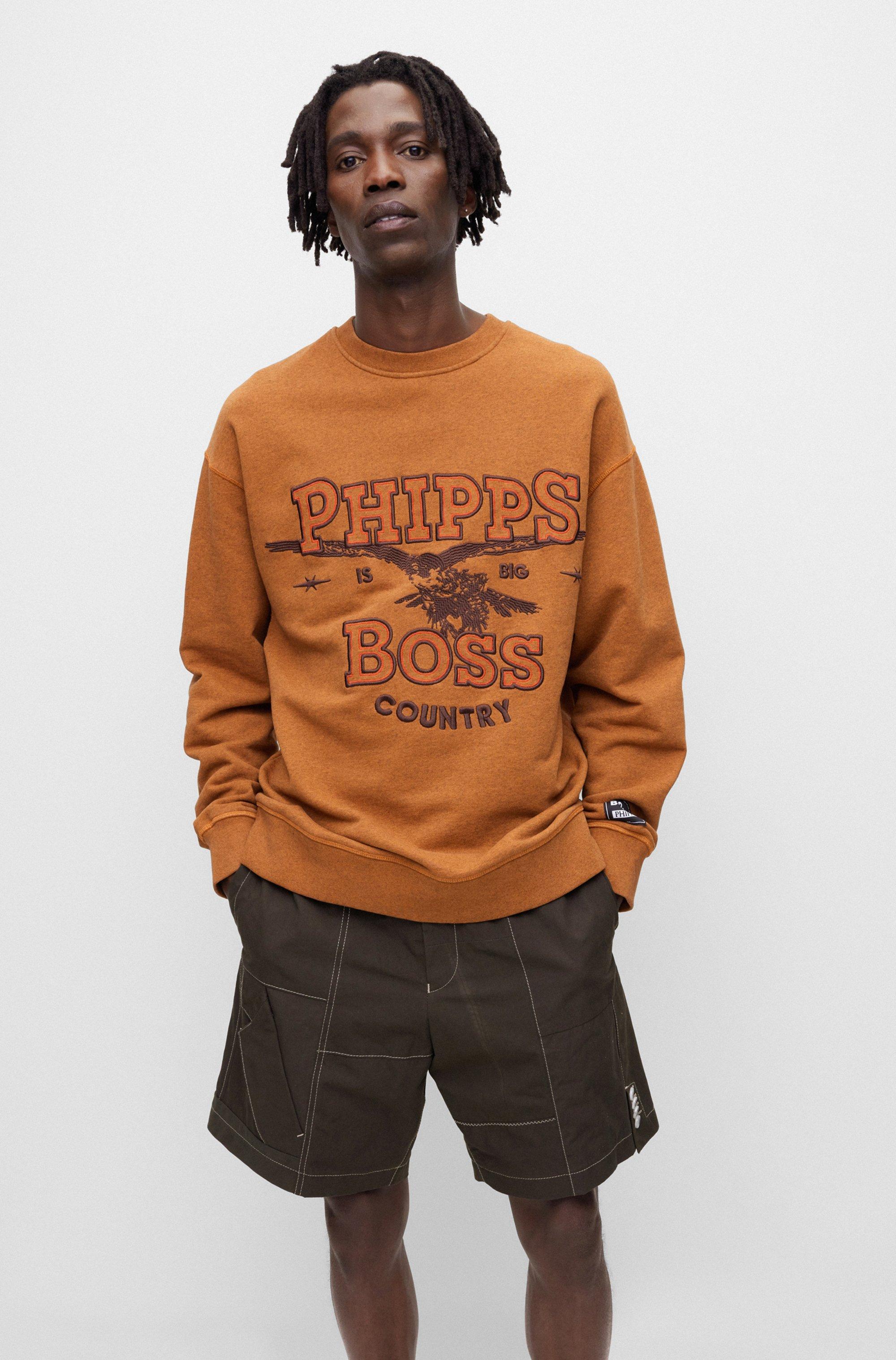 BOSS by HUGO BOSS X Phipps Organic-cotton Sweatshirt in Metallic for Men |  Lyst