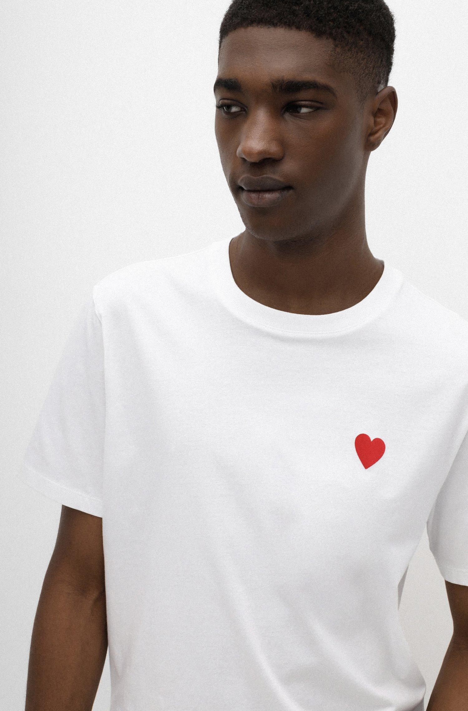 BOSS by HUGO BOSS Relaxed-fit Cotton T-shirt With Logo And Heart Print in  White for Men | Lyst Australia