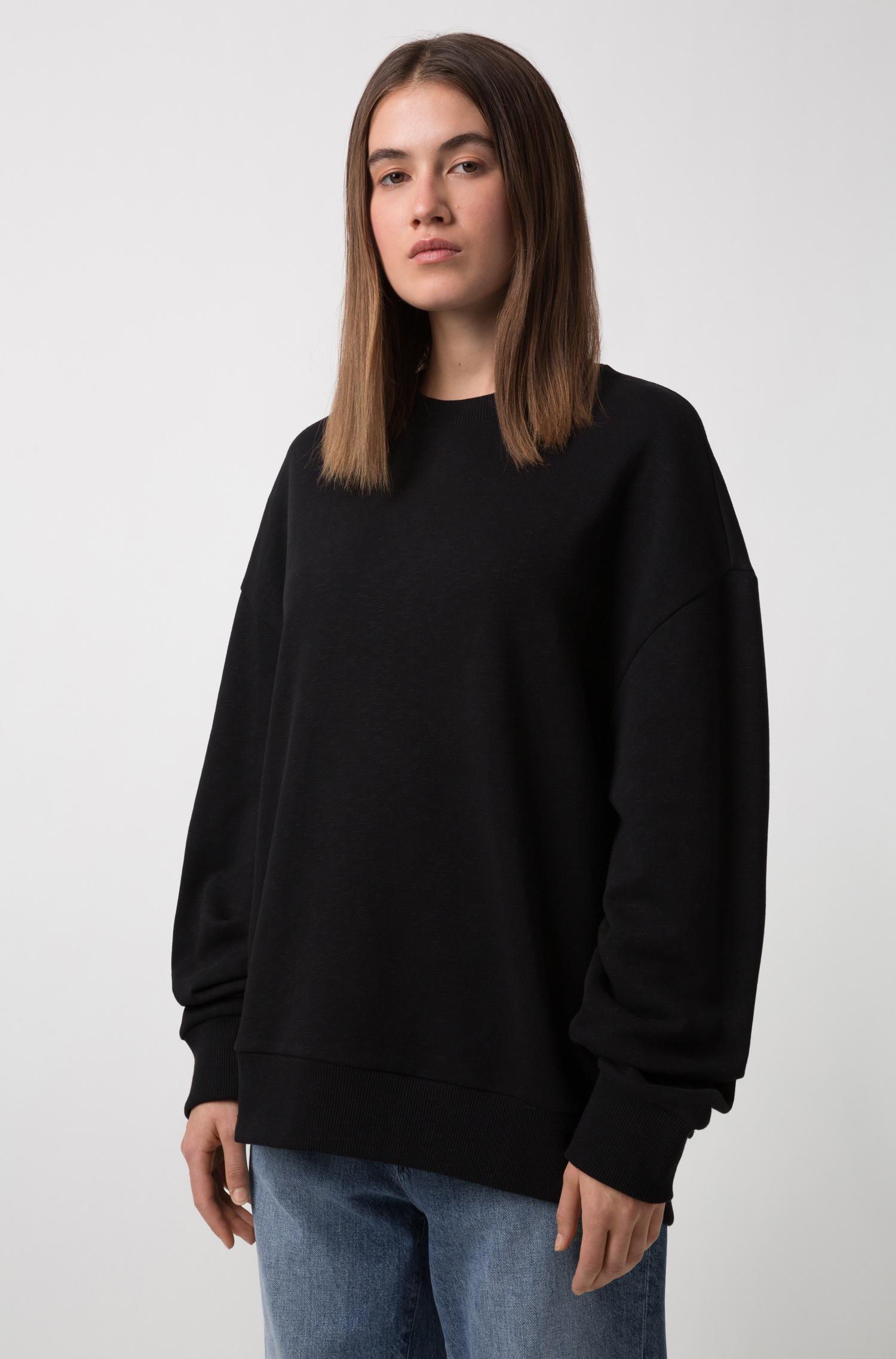 HUGO Denim Unisex Oversized-fit Sweatshirt In Slub French Terry in ...
