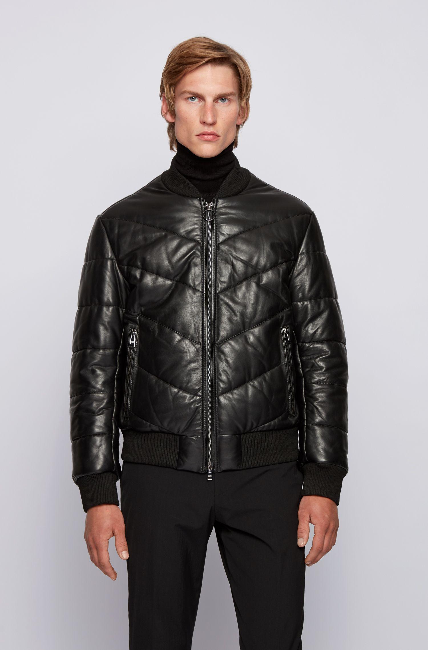 BOSS by Hugo Boss Synthetic Relaxed Fit Quilted Leather Jacket With ...