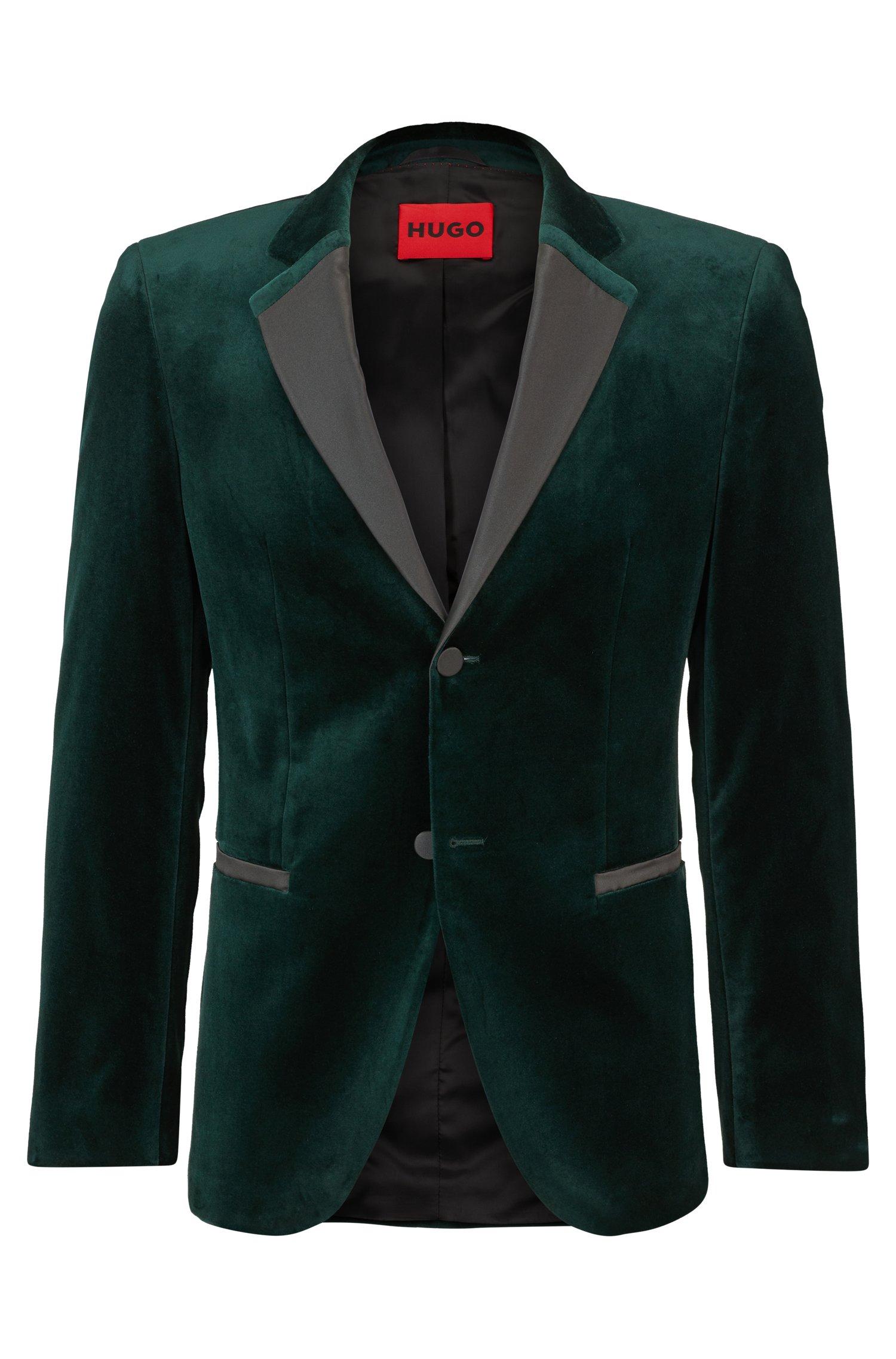 Hugo boss green velvet jacket deals