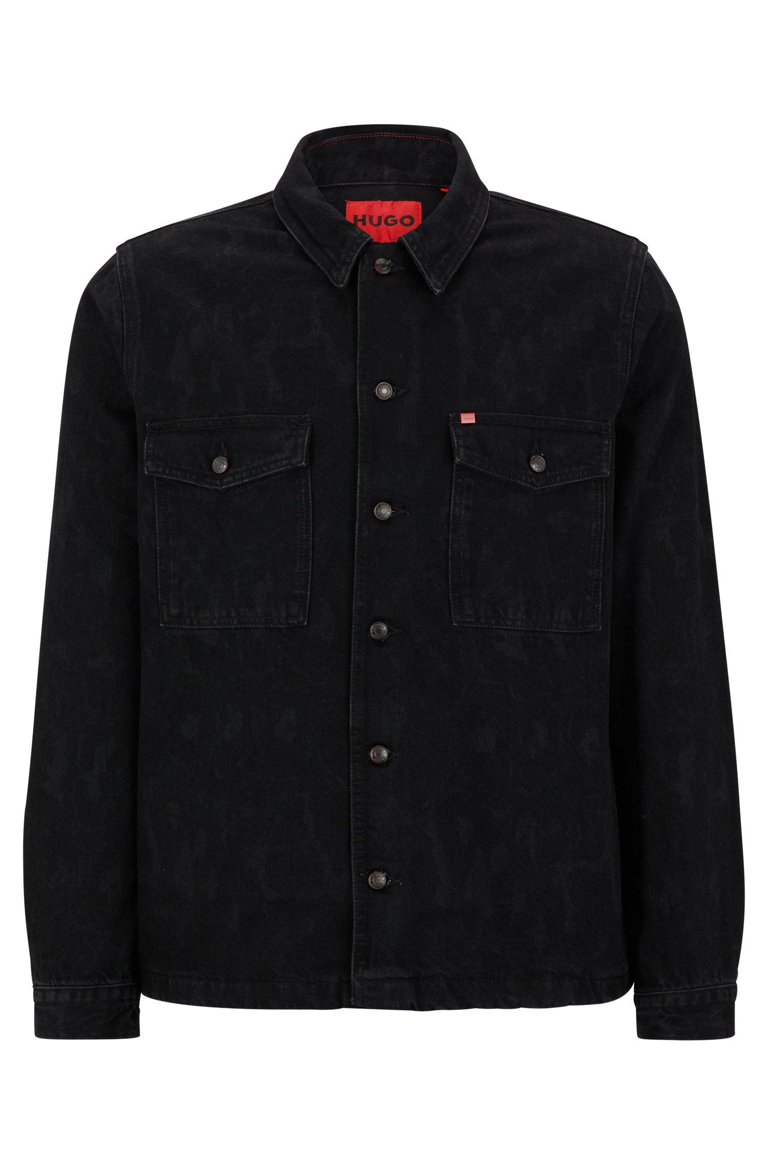 BOSS By HUGO BOSS Oversized fit Overshirt In Jaglion print Denim In boss-by-hugo-boss-oversized-fit-overshirt-in-jaglion-print-denim-in